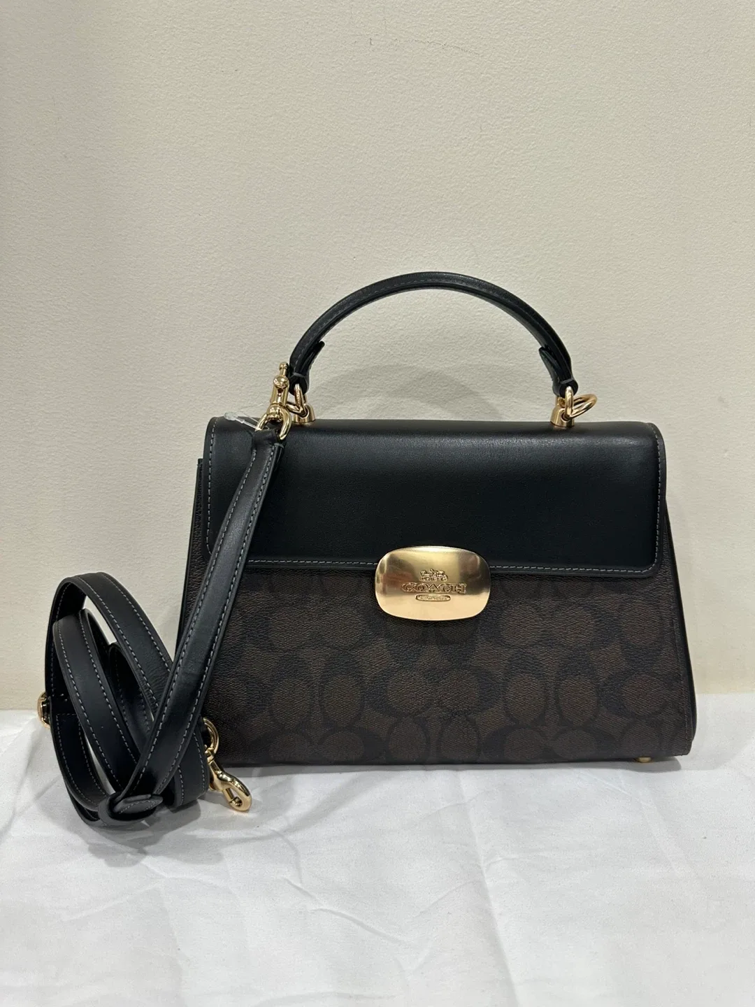 Coach Top Handle Satchel - Brown/Black