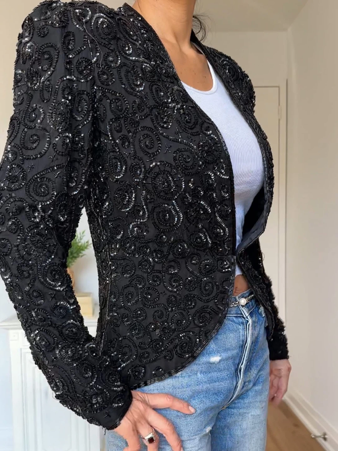 Vintage 80’s Sequin Beaded Silk Jacket - photo 4