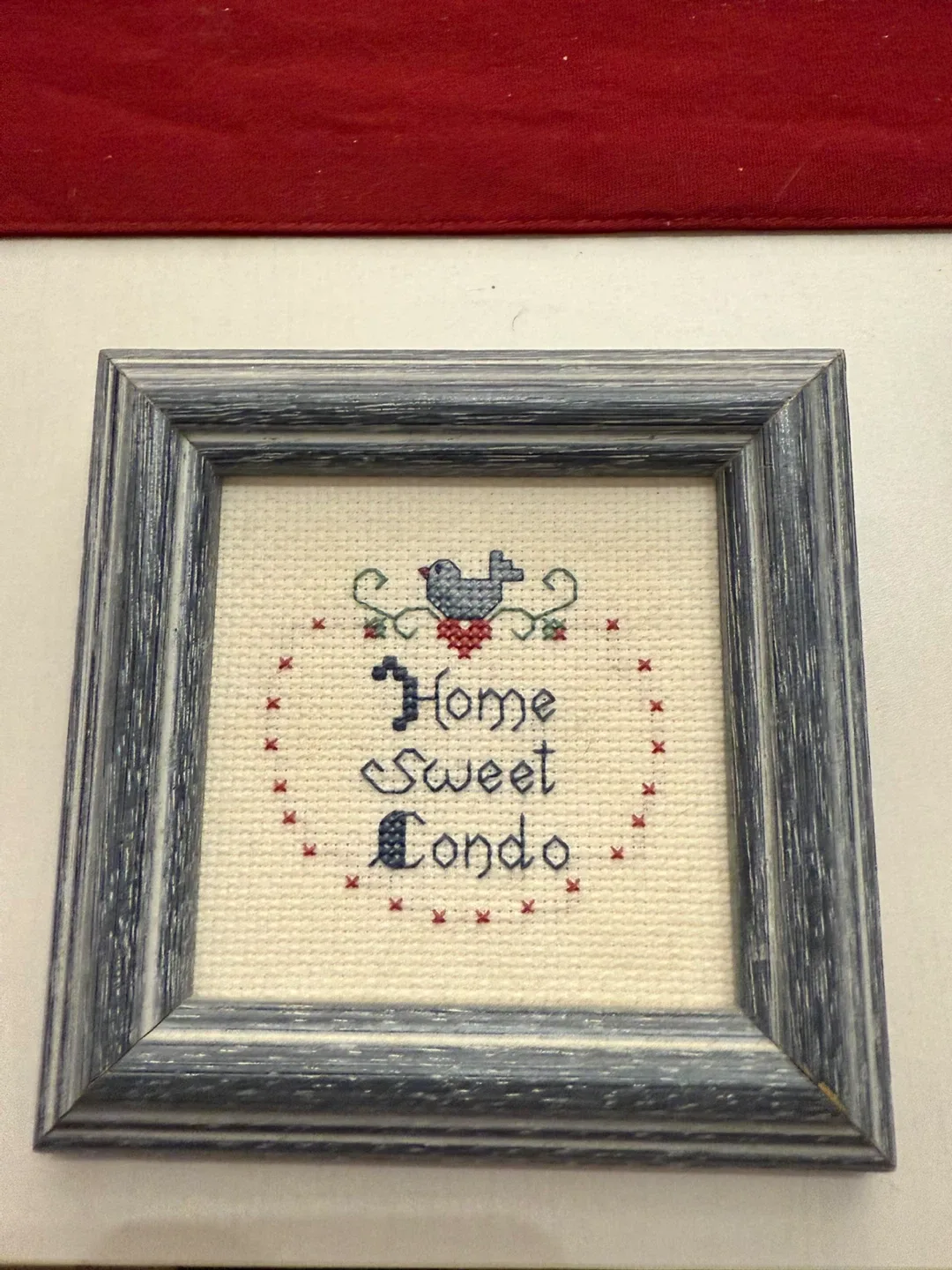 Handcrafted 'Home Sweet Condo' Cross Stitch