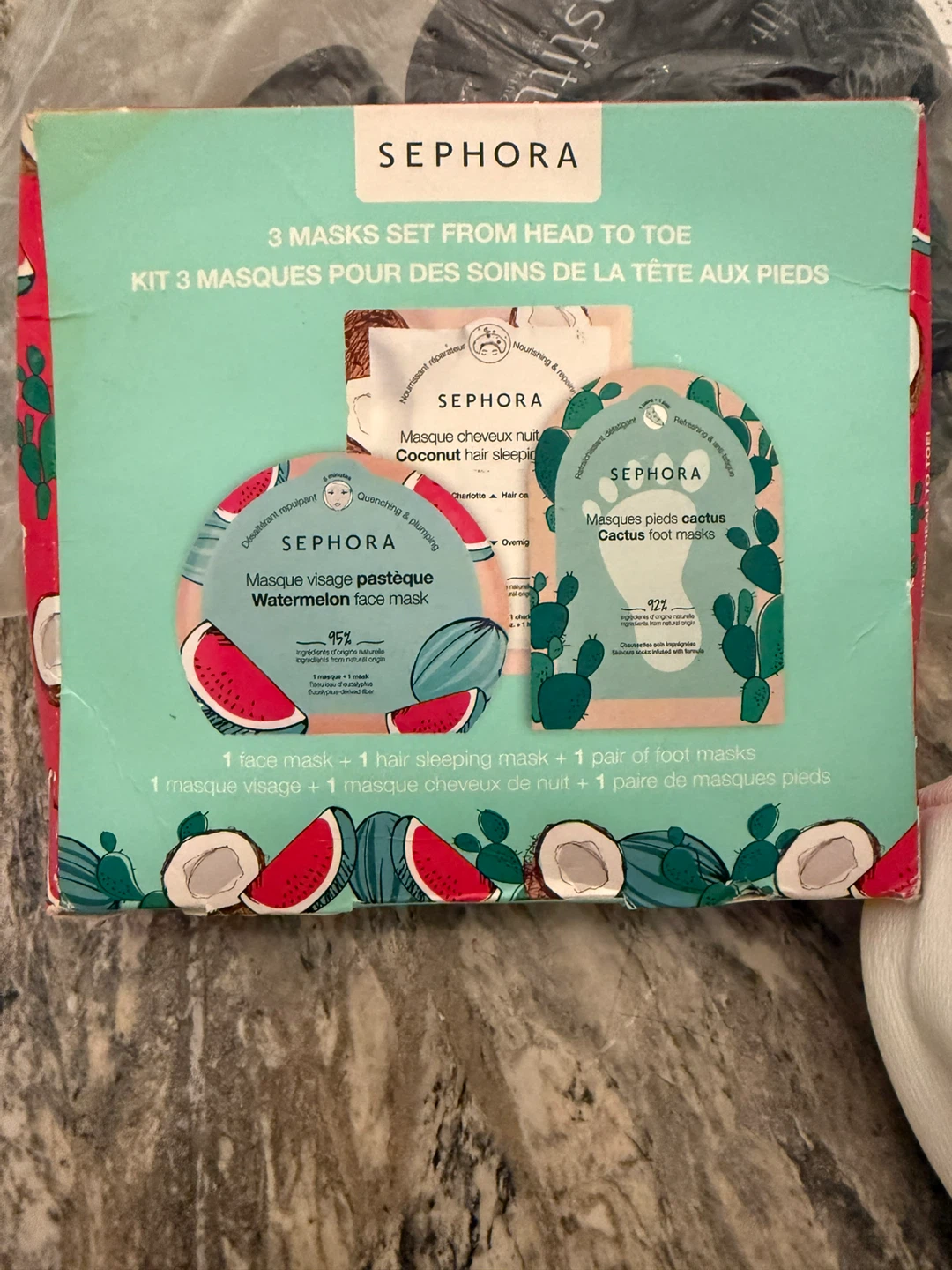 Sephora 3 Masks Set Head to Toe + Bag - photo 2