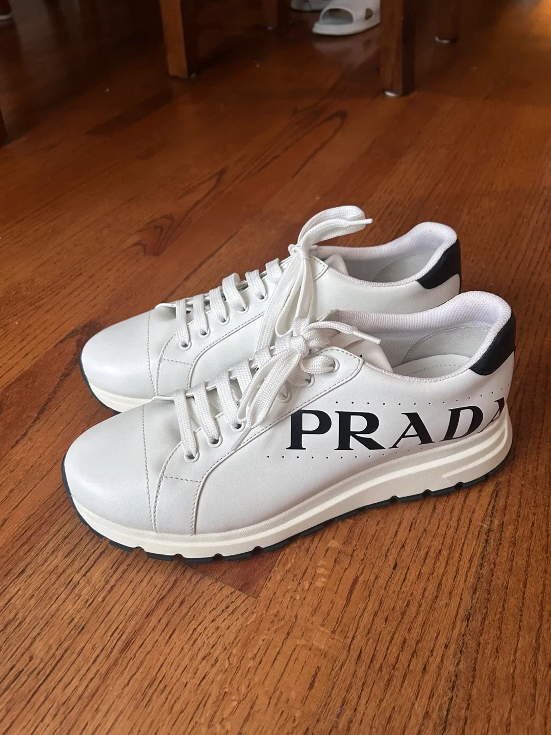 Prada White Leather Sneakers