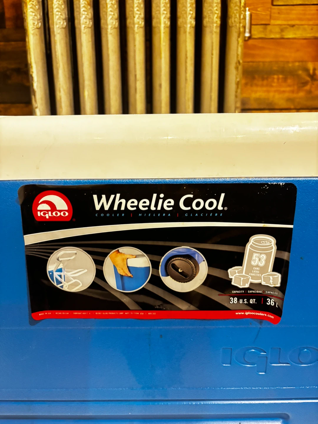 Igloo Wheelie Cool 38 qt Cooler - Blue - photo 2