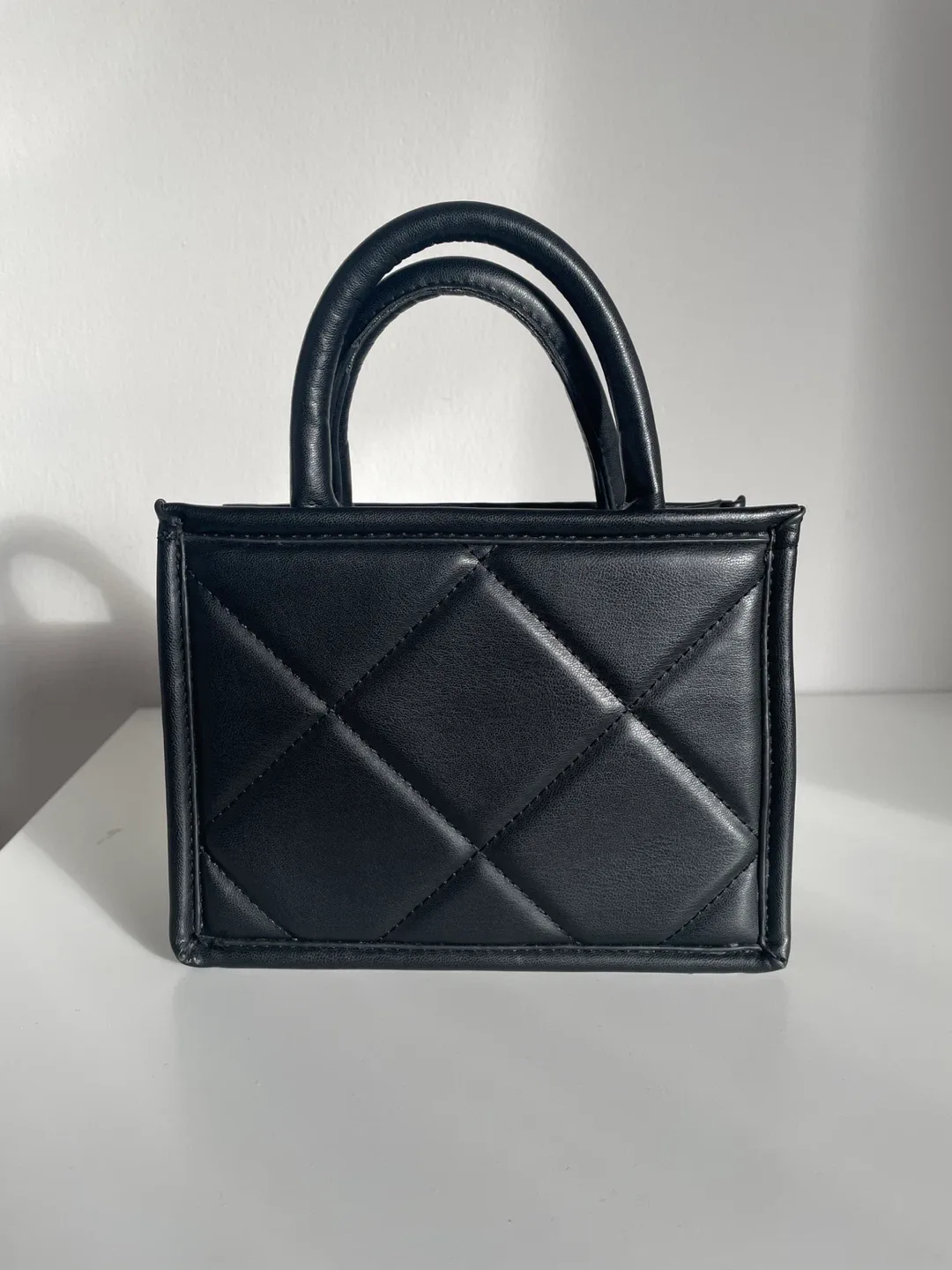 Black Quilted Mini Tote Bag