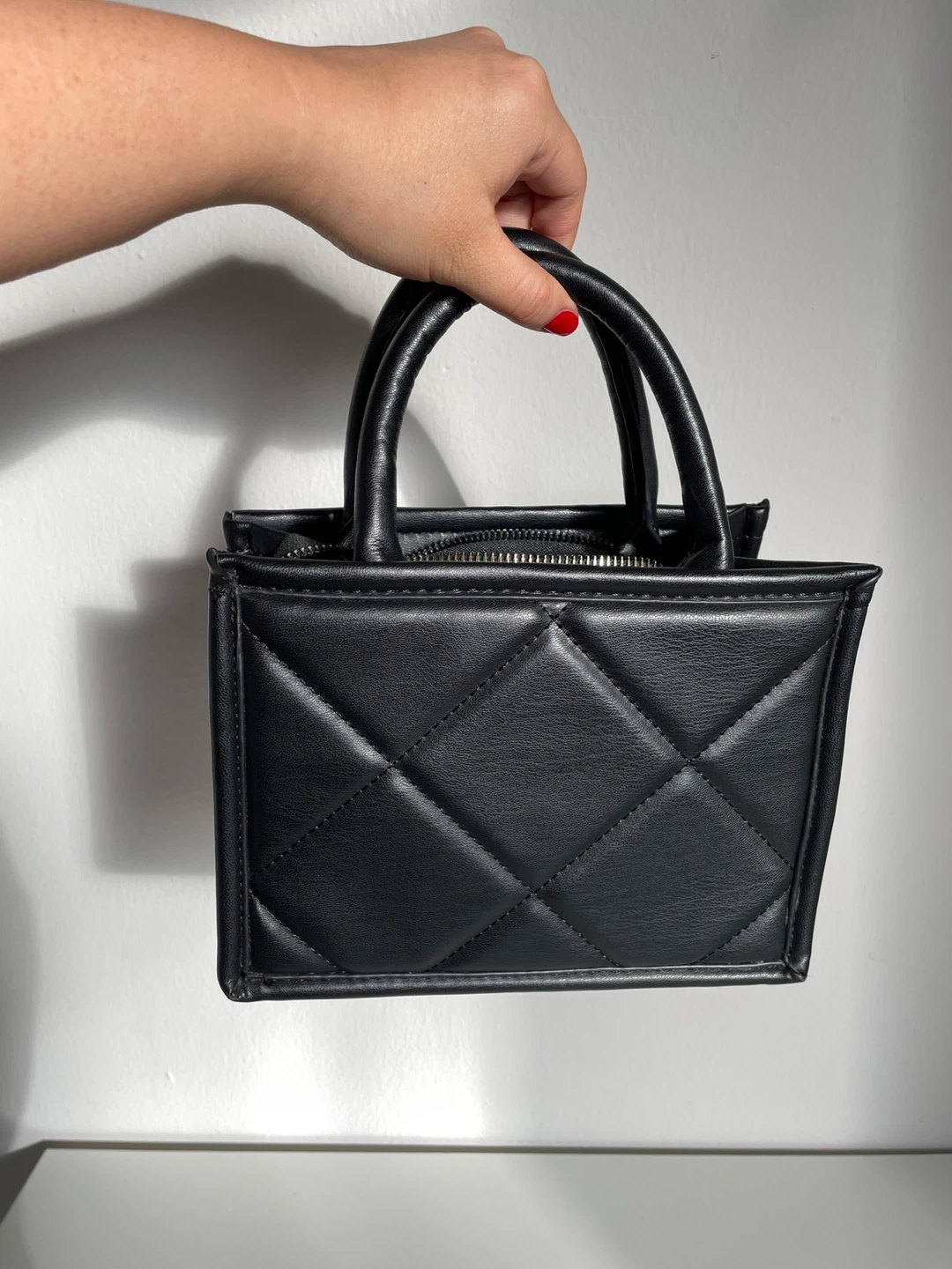 Black Quilted Mini Tote Bag - photo 2