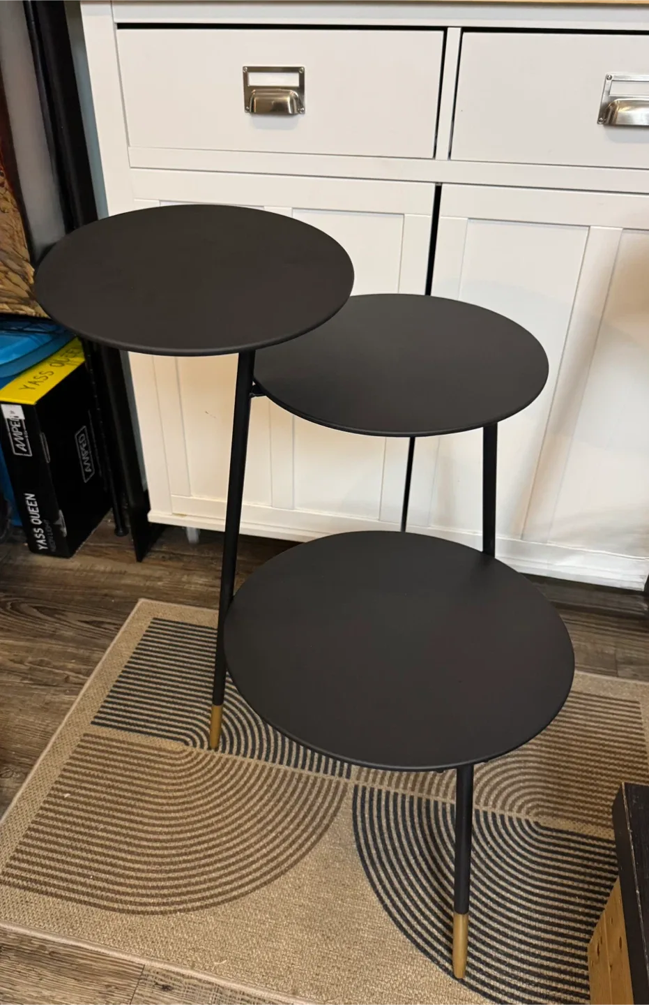 Luce Lumen End Table - Matte Black & Gold