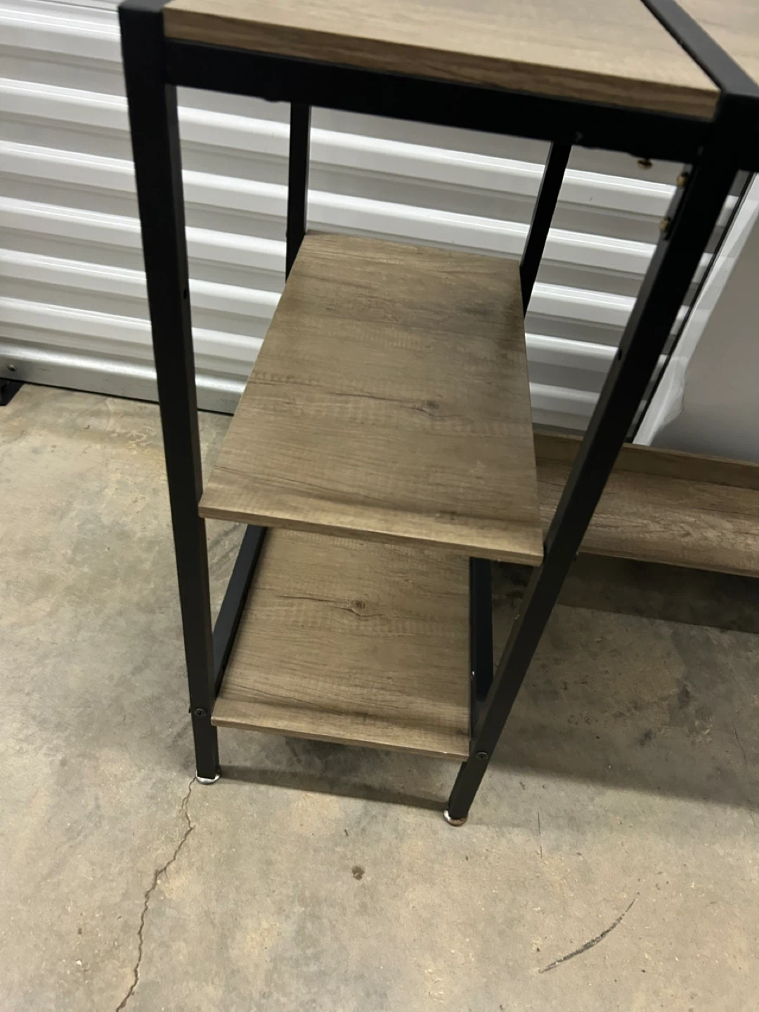 Wood and Black Metal Desk with Shelves - photo 4