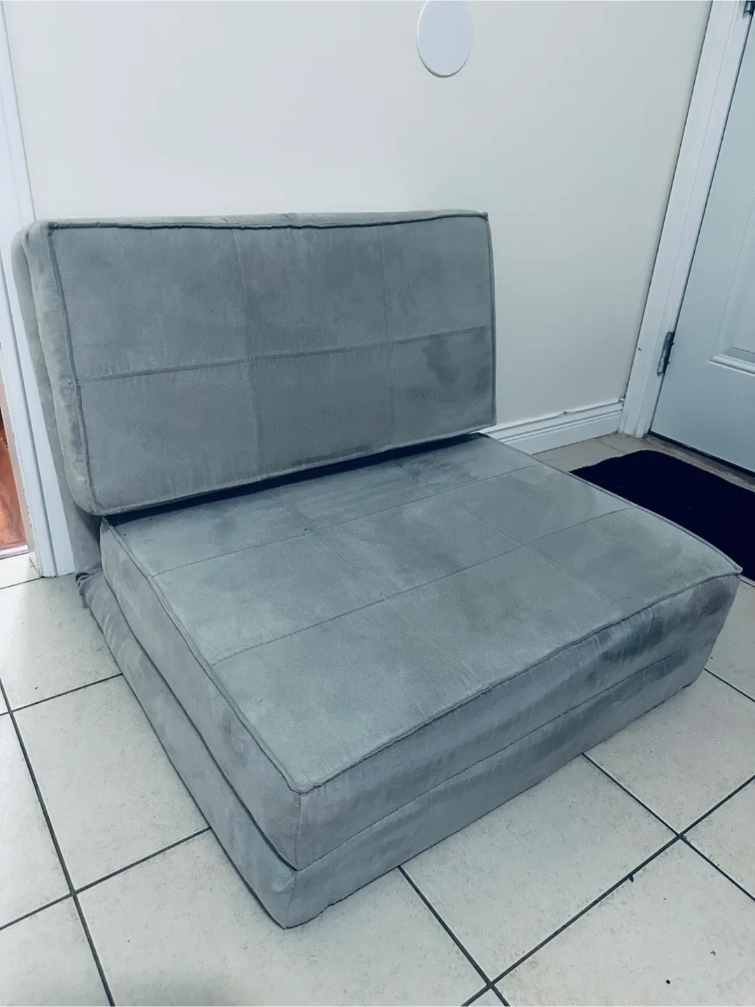 Grey Folding Foam Mattress Sofa Bed