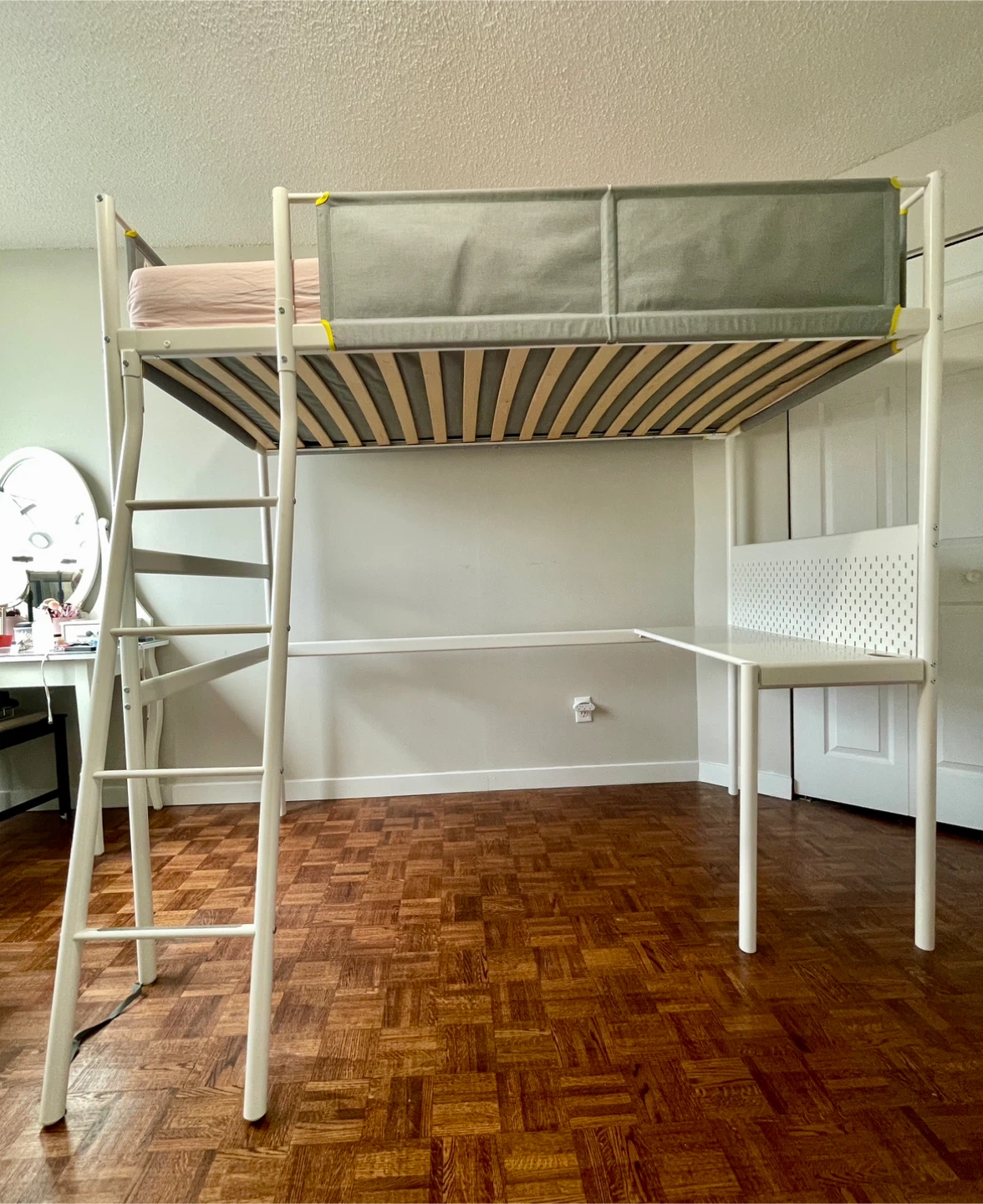 IKEA VITVAL Loft Bed Frame with Desk