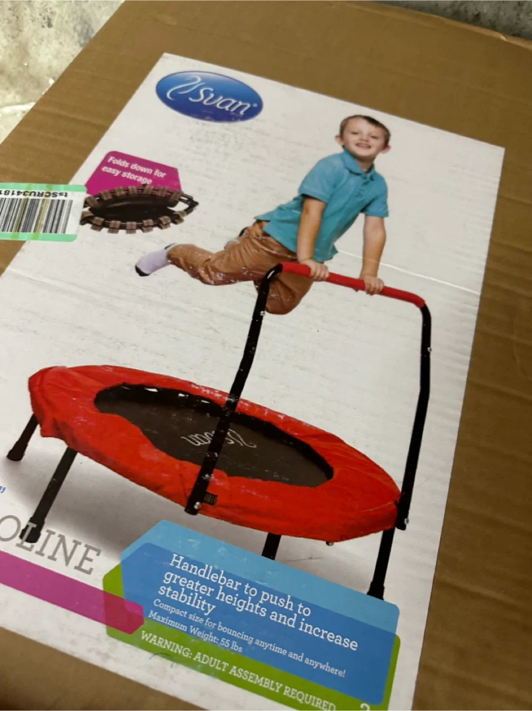 Swan Foldable 36" Trampoline with Handlebar