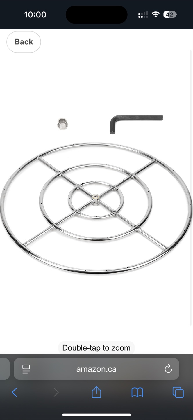 Fire Pit Burner Ring - Three Rings with 4 Cross-bars