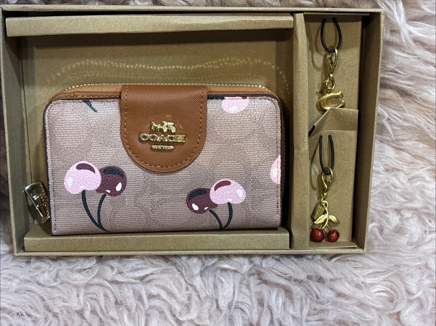Coach Cherry Print Wallet Set - New in Box!