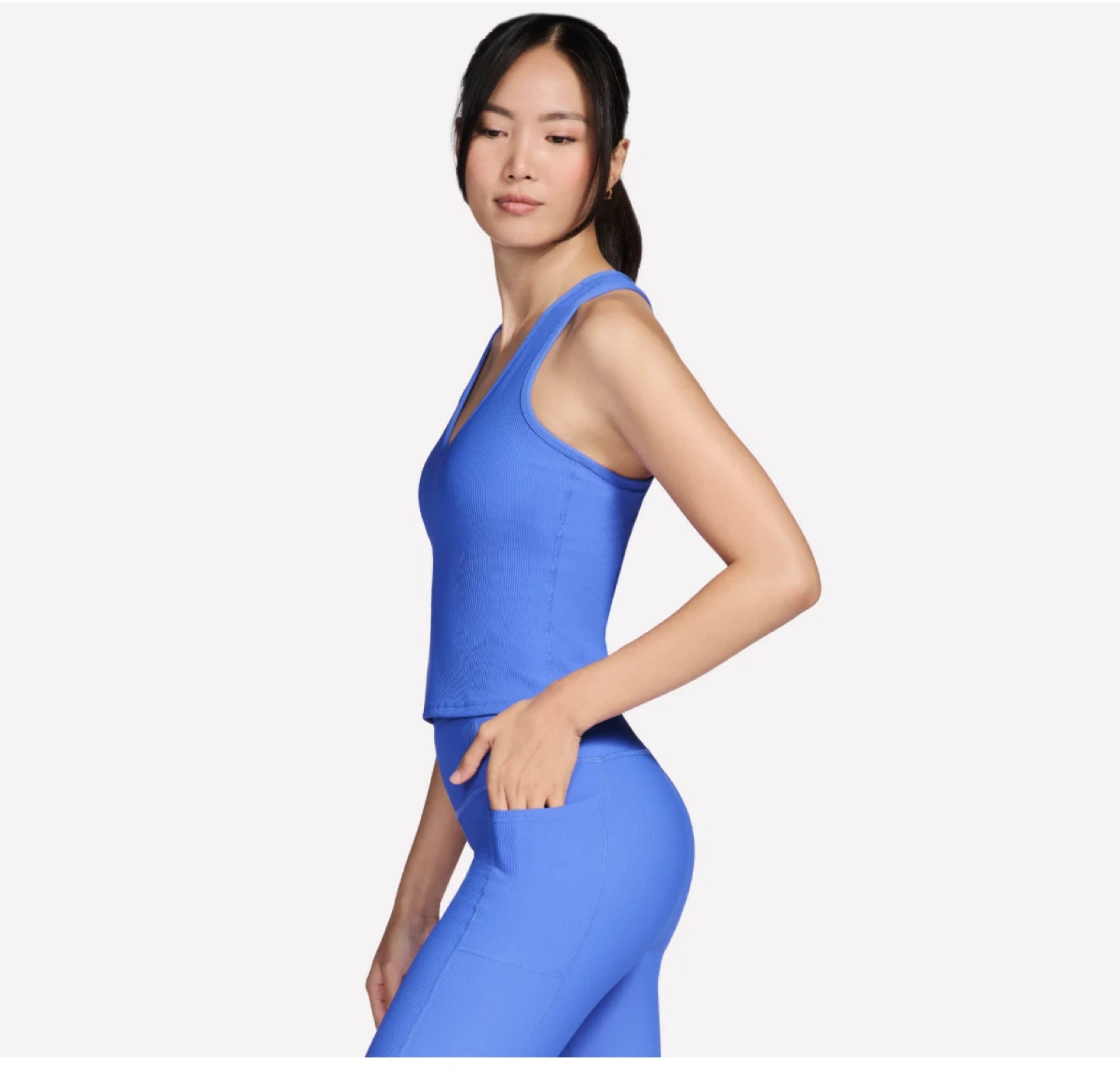 Skechers Go Walk Rib Racerback Tank Top - Blue - photo 4