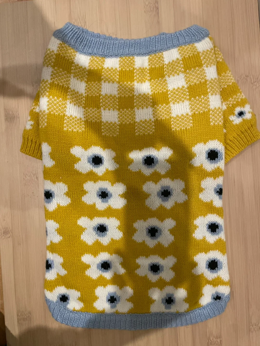 Dog Sweater - Yellow, White, & Blue