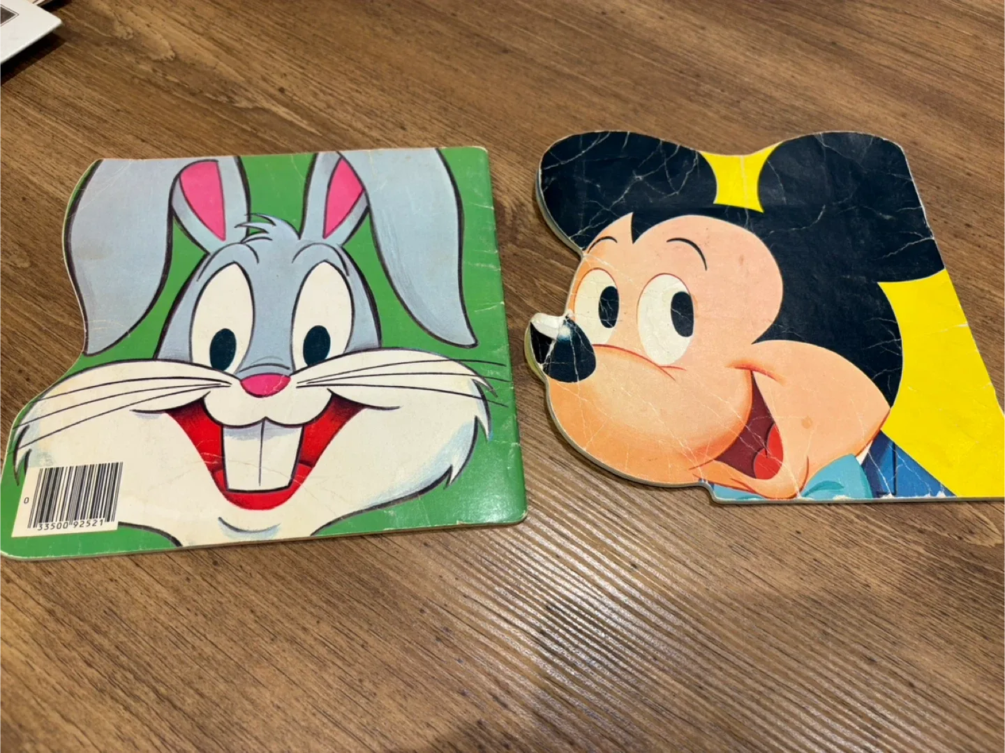 Vintage Bugs Bunny & Mickey Mouse Die-Cut Board Books