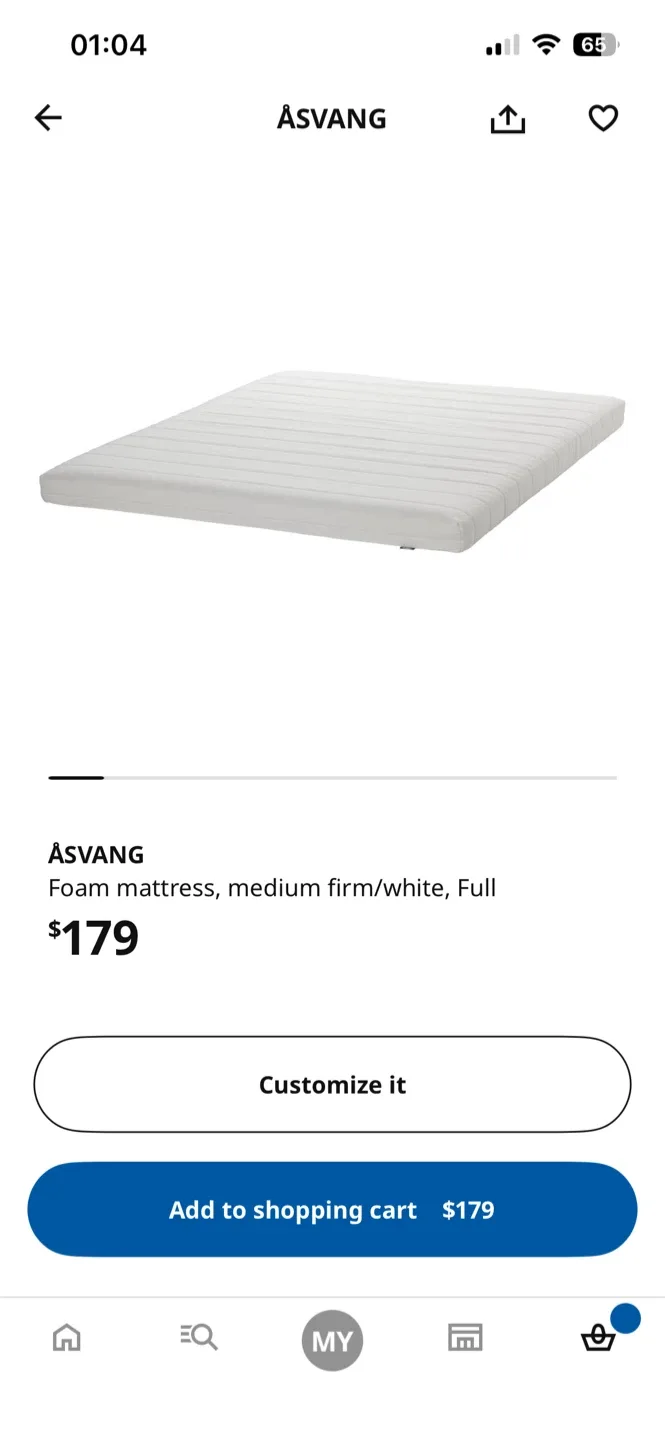 IKEA ÅSVANG Foam Mattress - Full Size