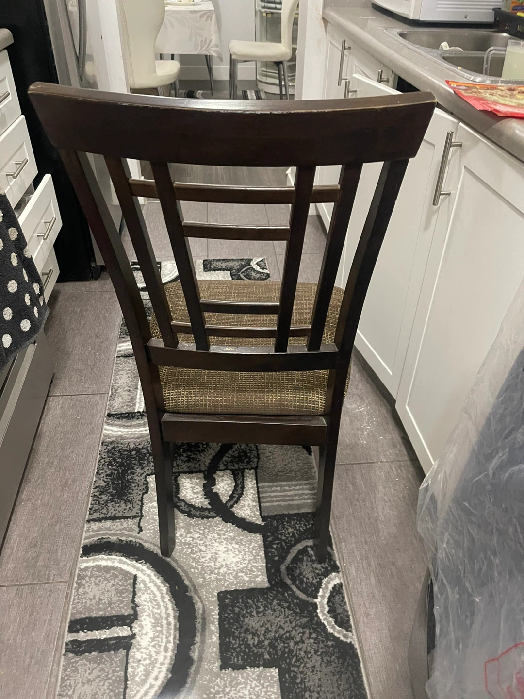 Set of 3 Brown Upholstered Dining Chairs - photo 3