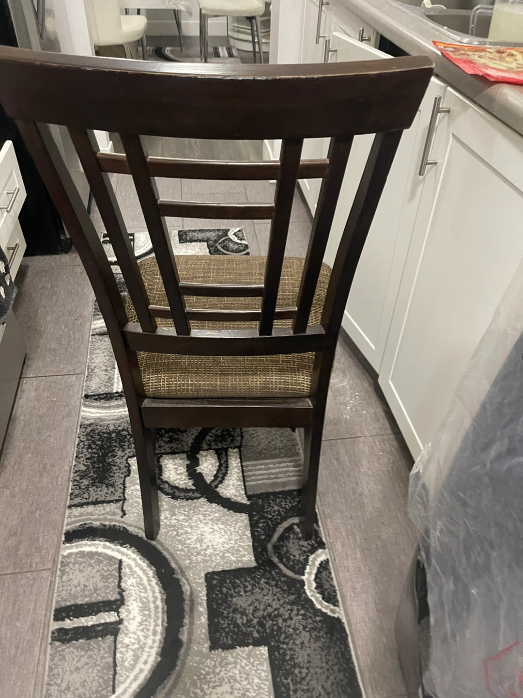 Set of 3 Brown Upholstered Dining Chairs - photo 4