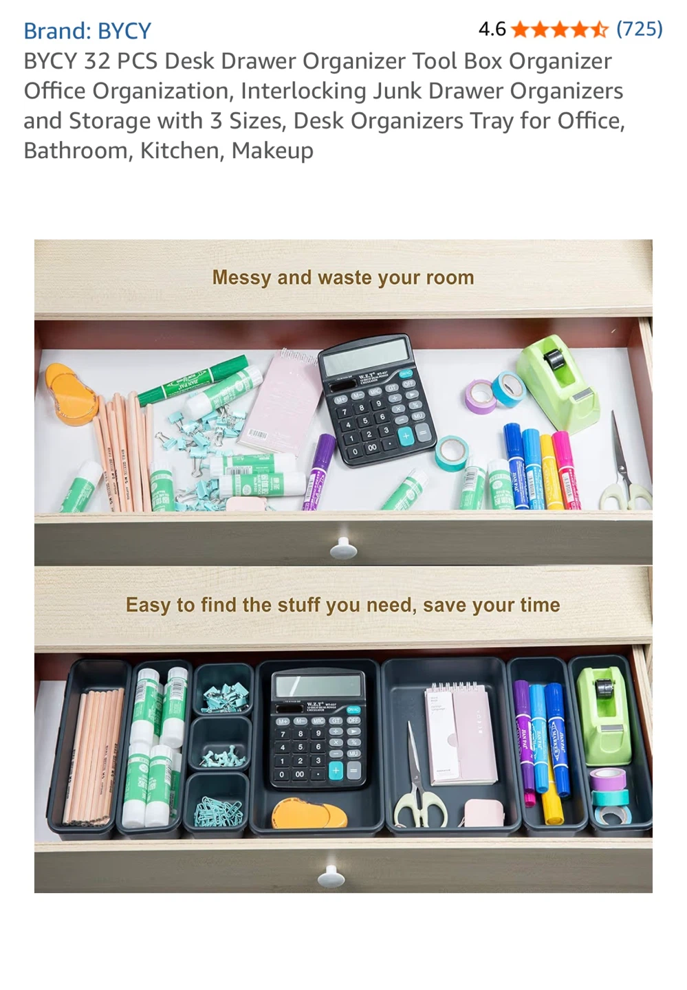 BYCY 24 PCS Desk Drawer Organizer - New - photo 4