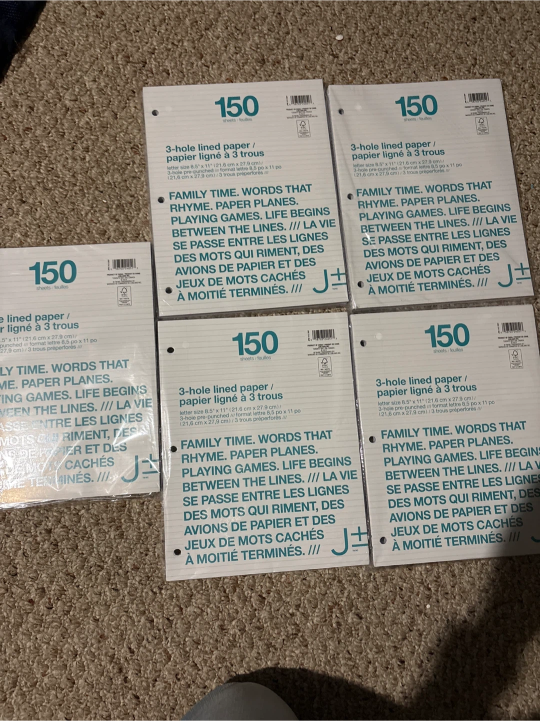 150 Sheet 3-Hole Lined Paper - New
