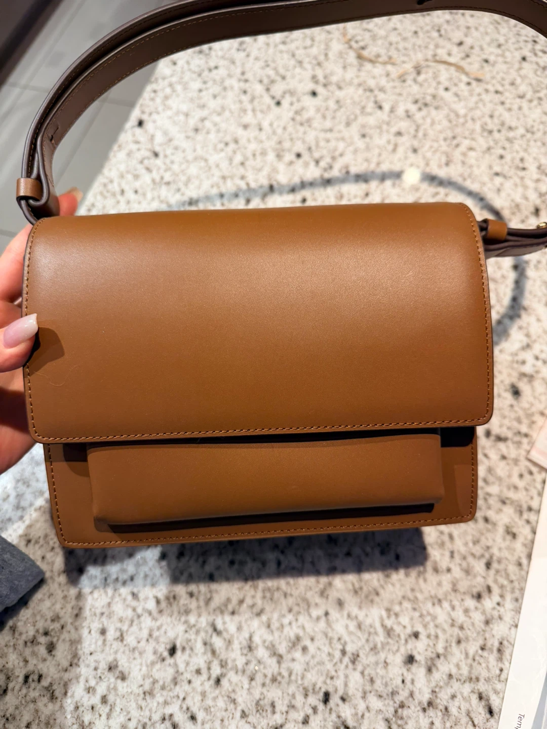 De Meriel Brown Leather Shoulder Bag