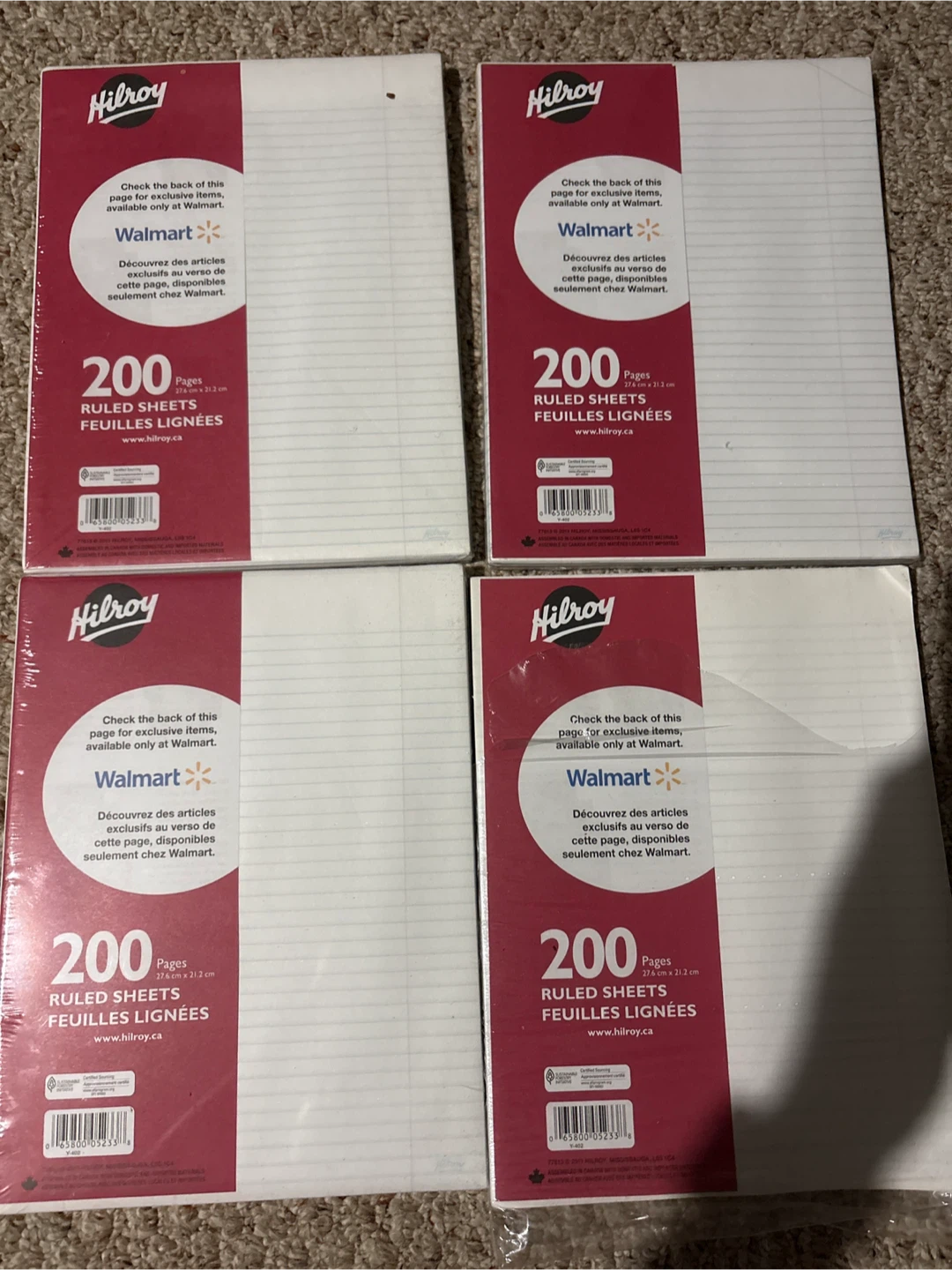 Hilroy 200-page Ruled Sheets - 4 pack