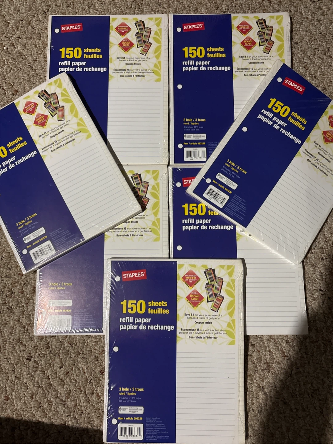 Staples 150 Sheets Refill Paper