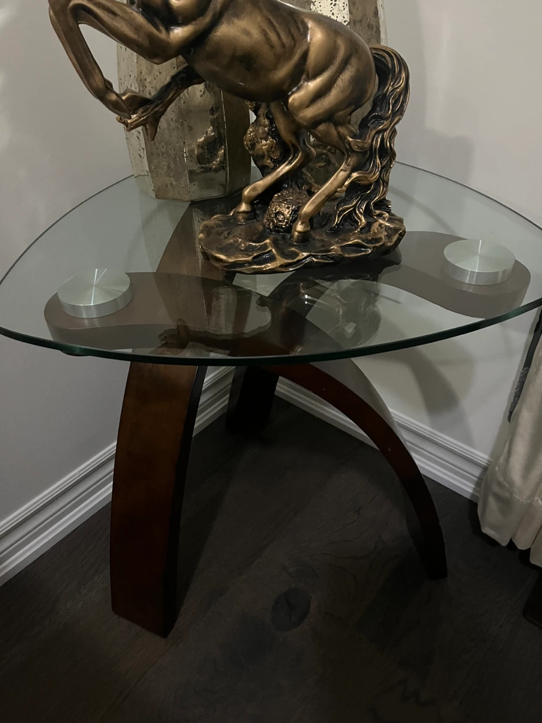 Glass Top Triangle Accent Table - photo 3