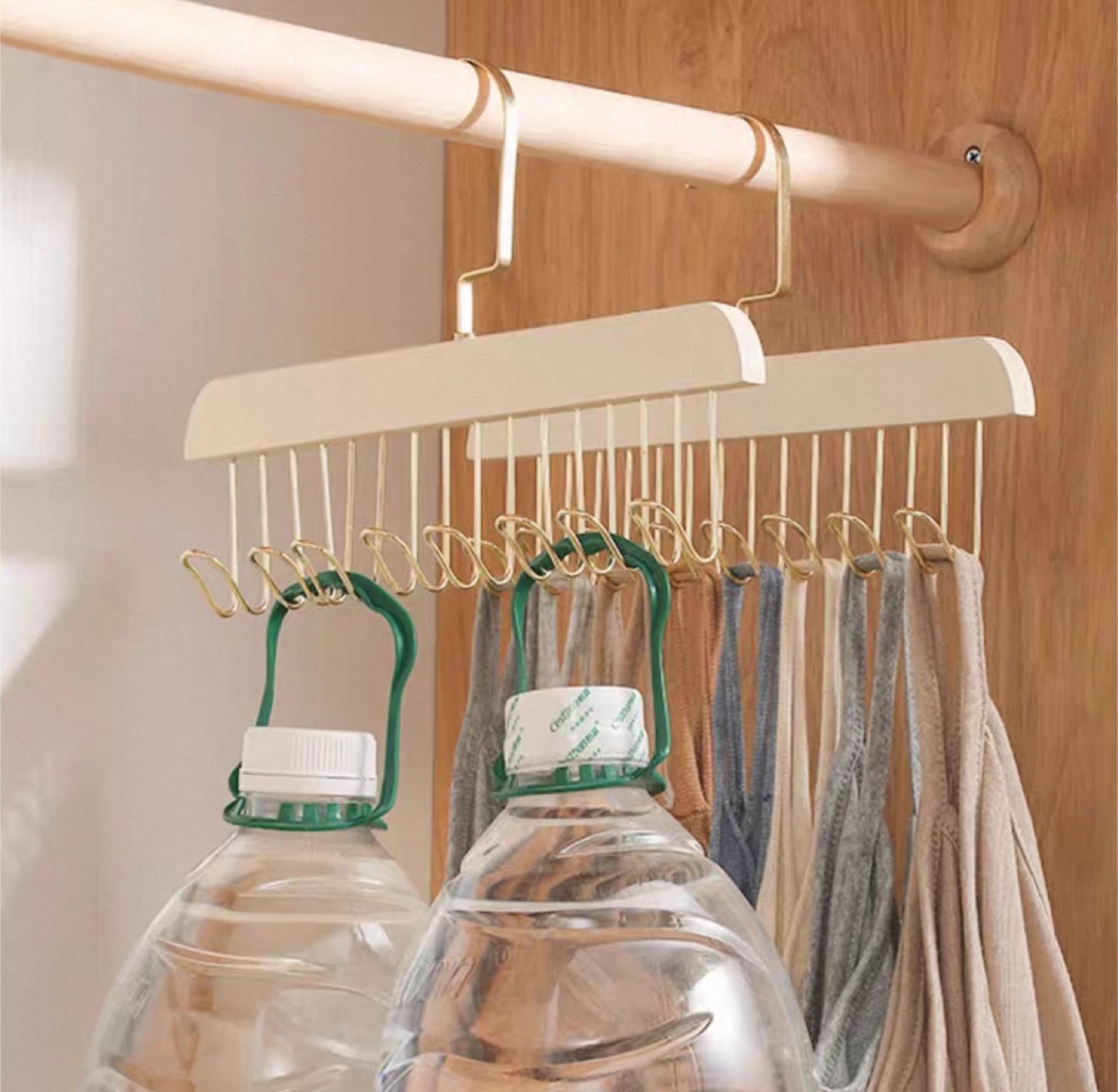 Wooden Clothes Hanger with 8 Hooks - photo 2