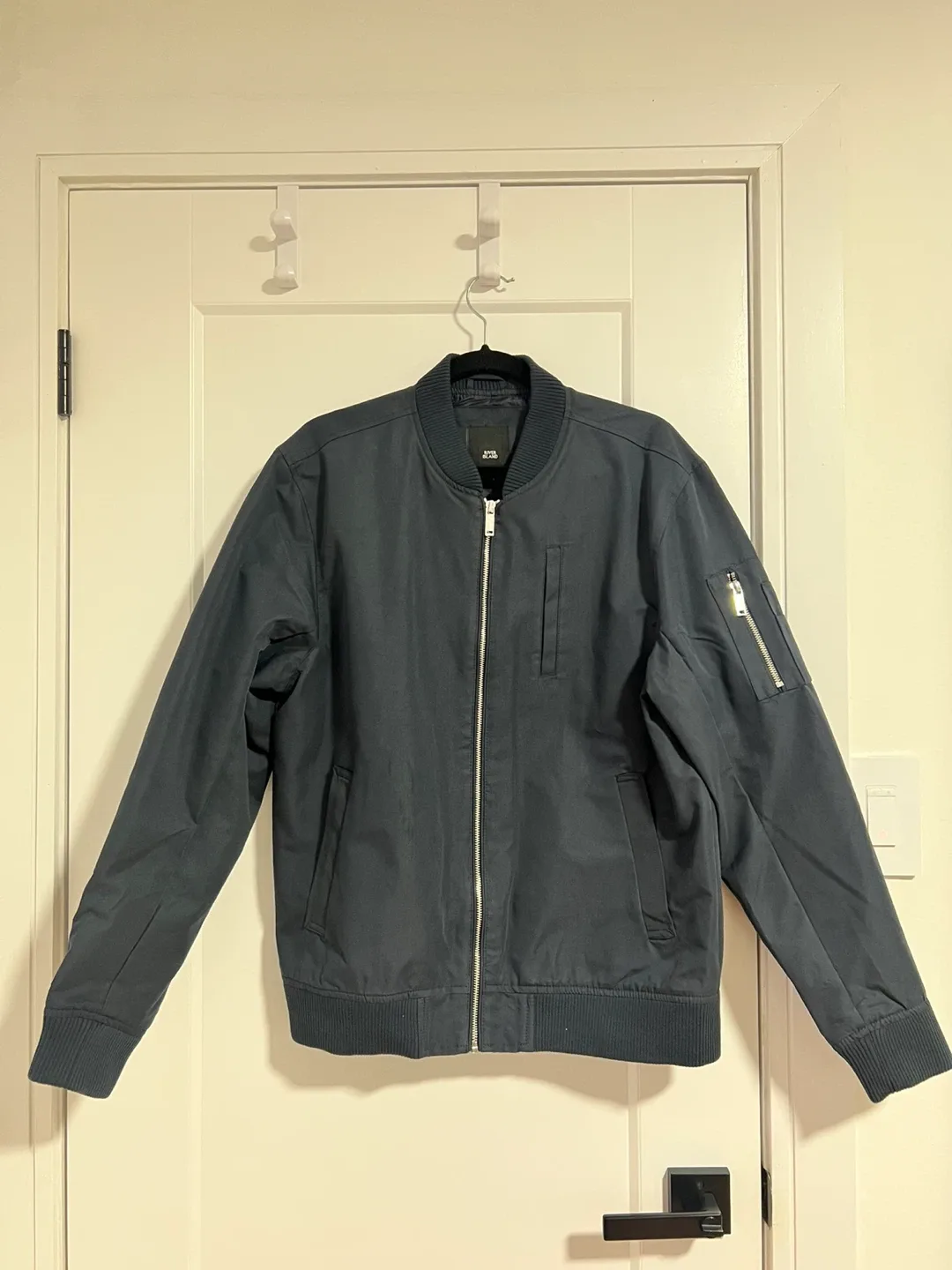 River Island Blue Bomber Jacket, Size L