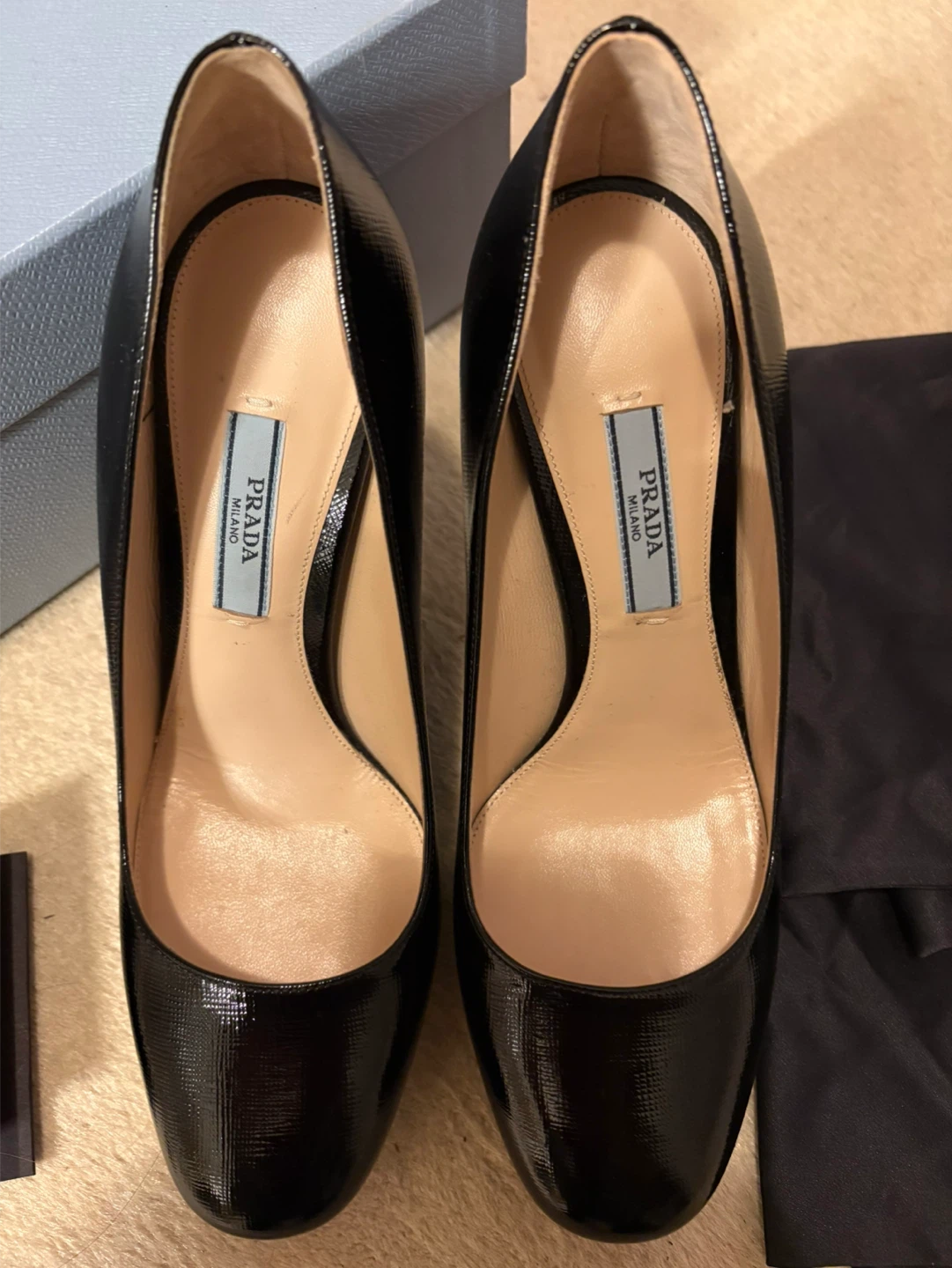 Prada Black Patent Leather Pumps - Size 37 - photo 2