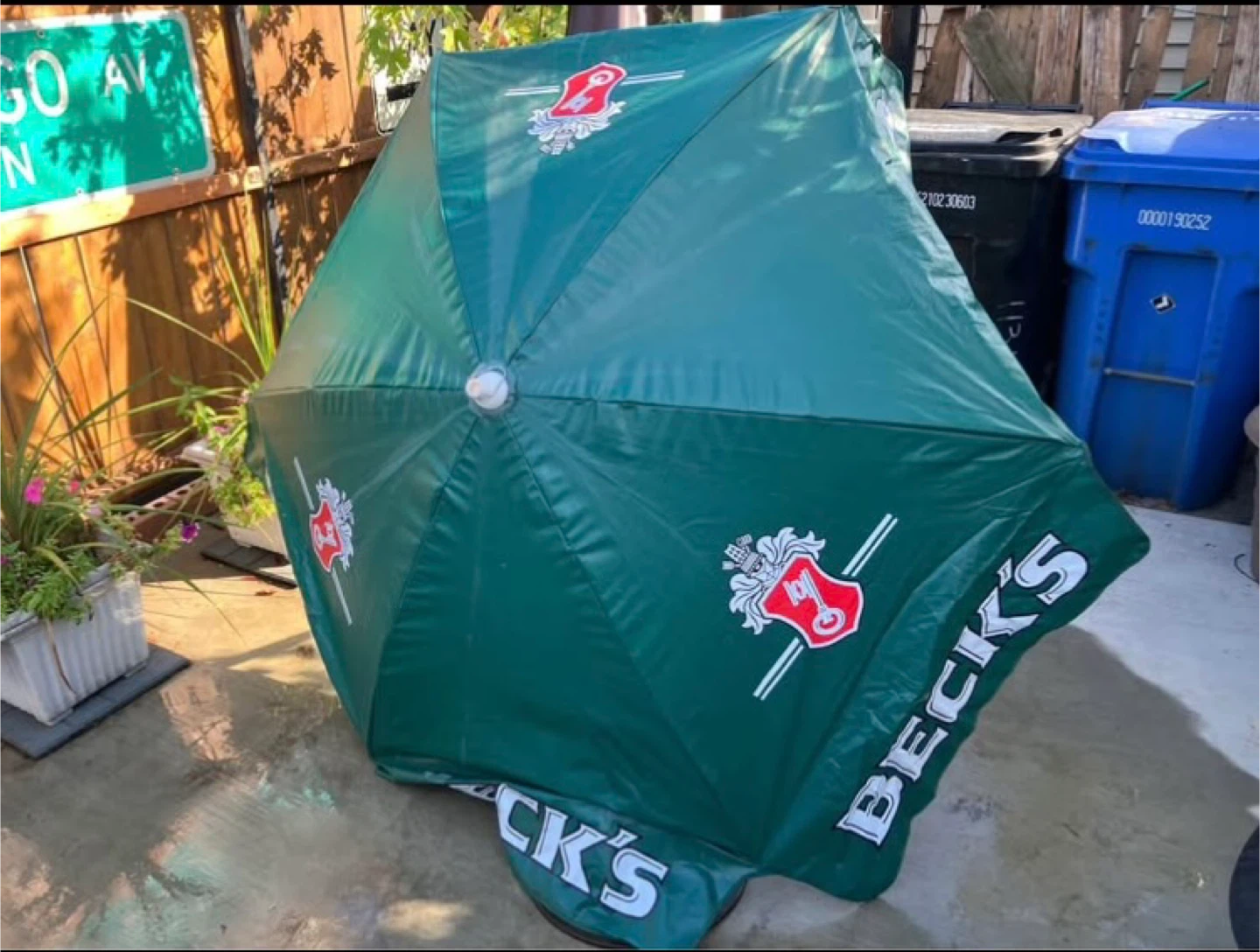 Beck's Beer Patio Umbrella - Green