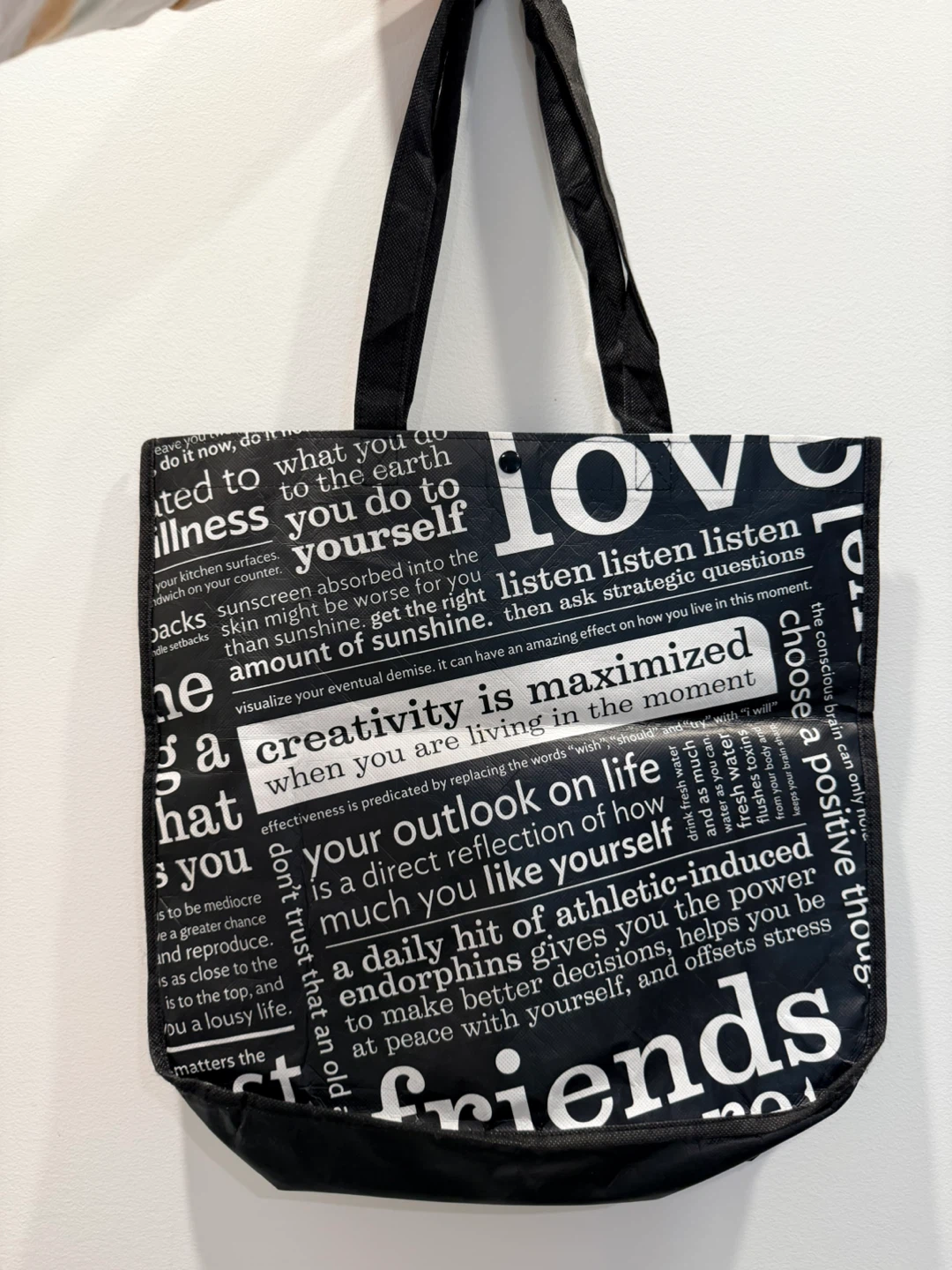 Lululemon Black/White Reusable Tote Bag - photo 3