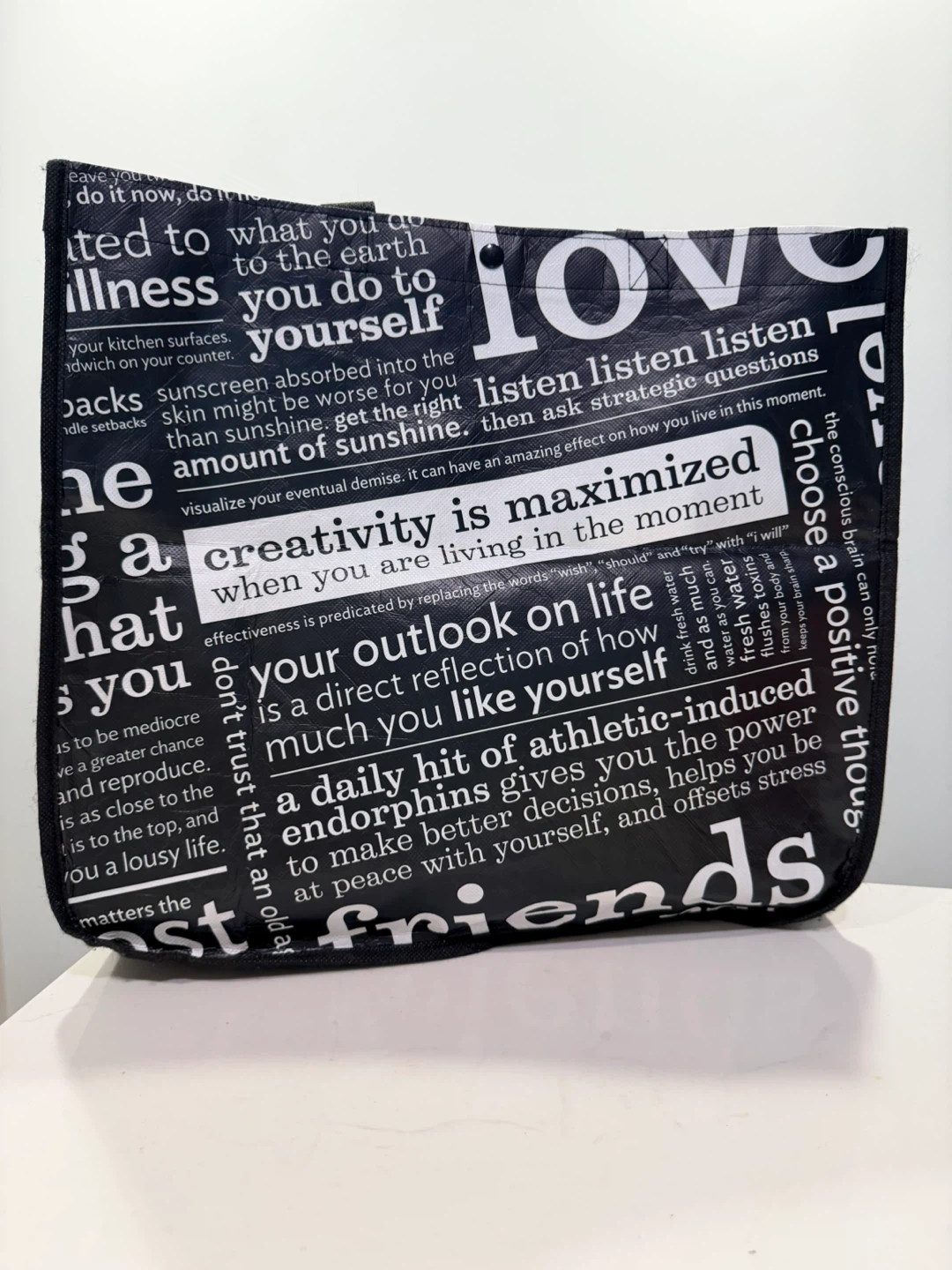 Lululemon Black/White Reusable Tote Bag - photo 2