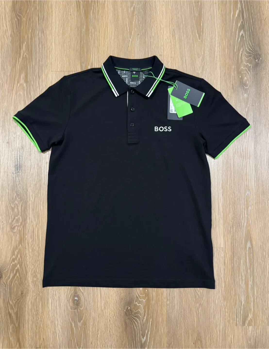 Hugo BOSS Mens Black Polo T-Shirt Size Medium