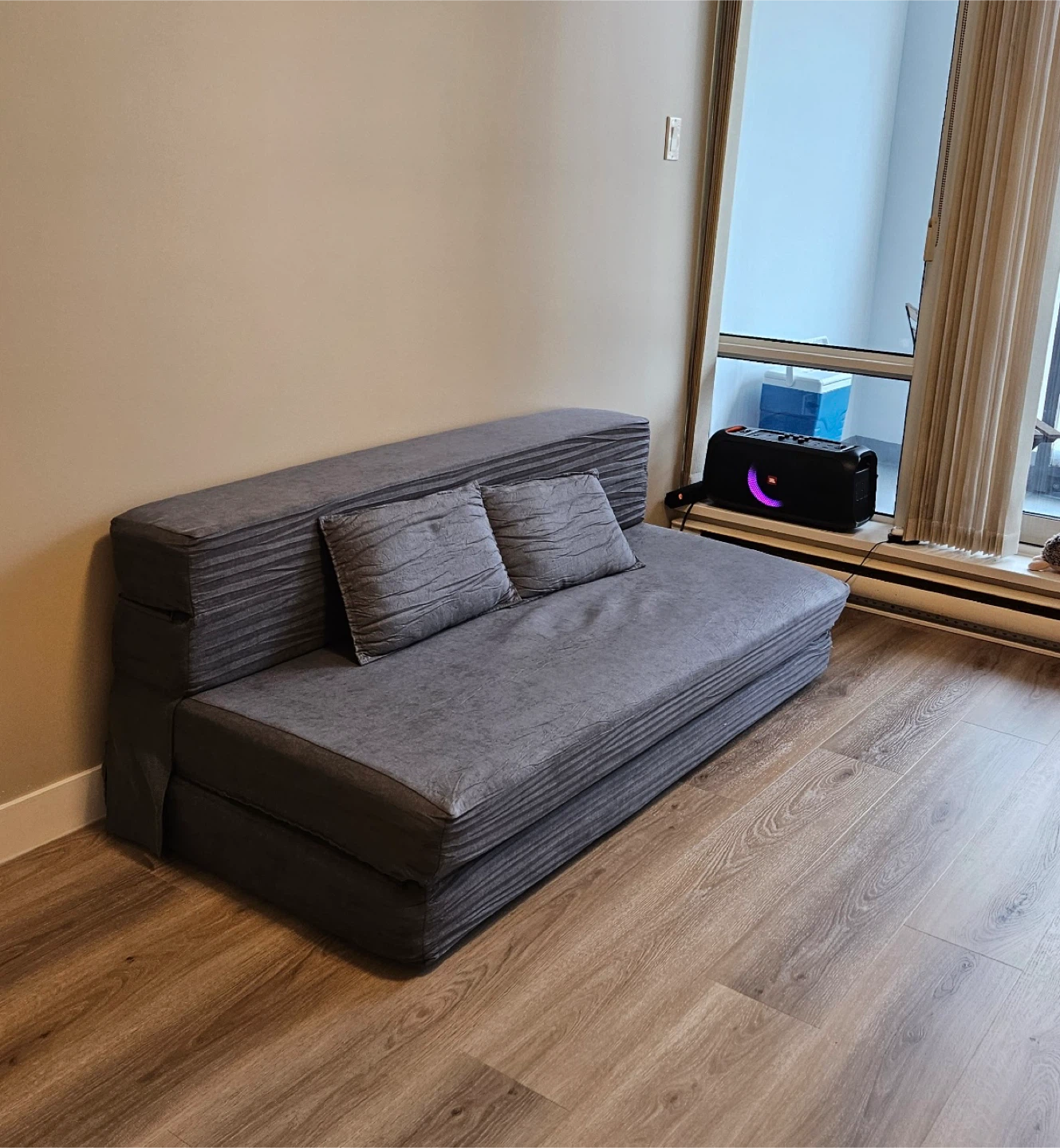 Gray Folding Mattress Sofa Bed - photo 2