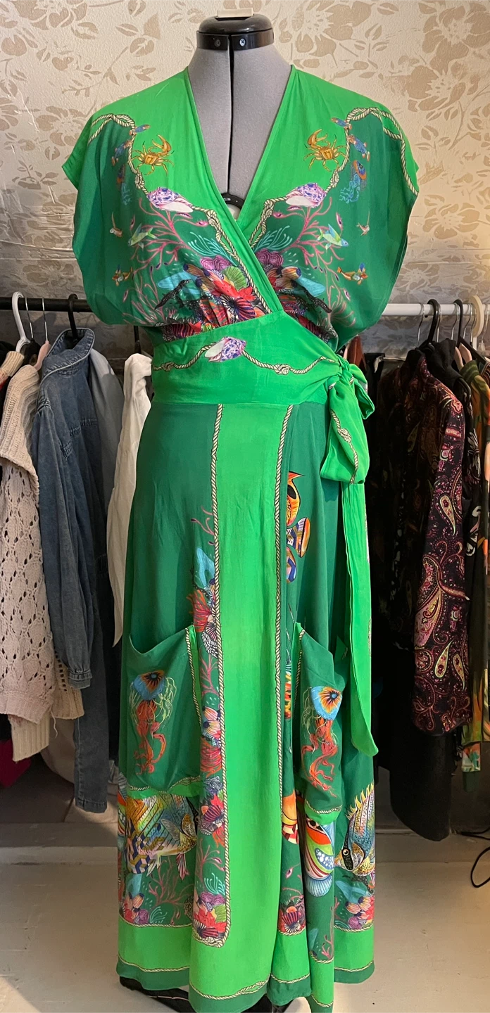COLCCI Brazil Maxi Wrap Dress  Tropical Fish Print – Size M/L