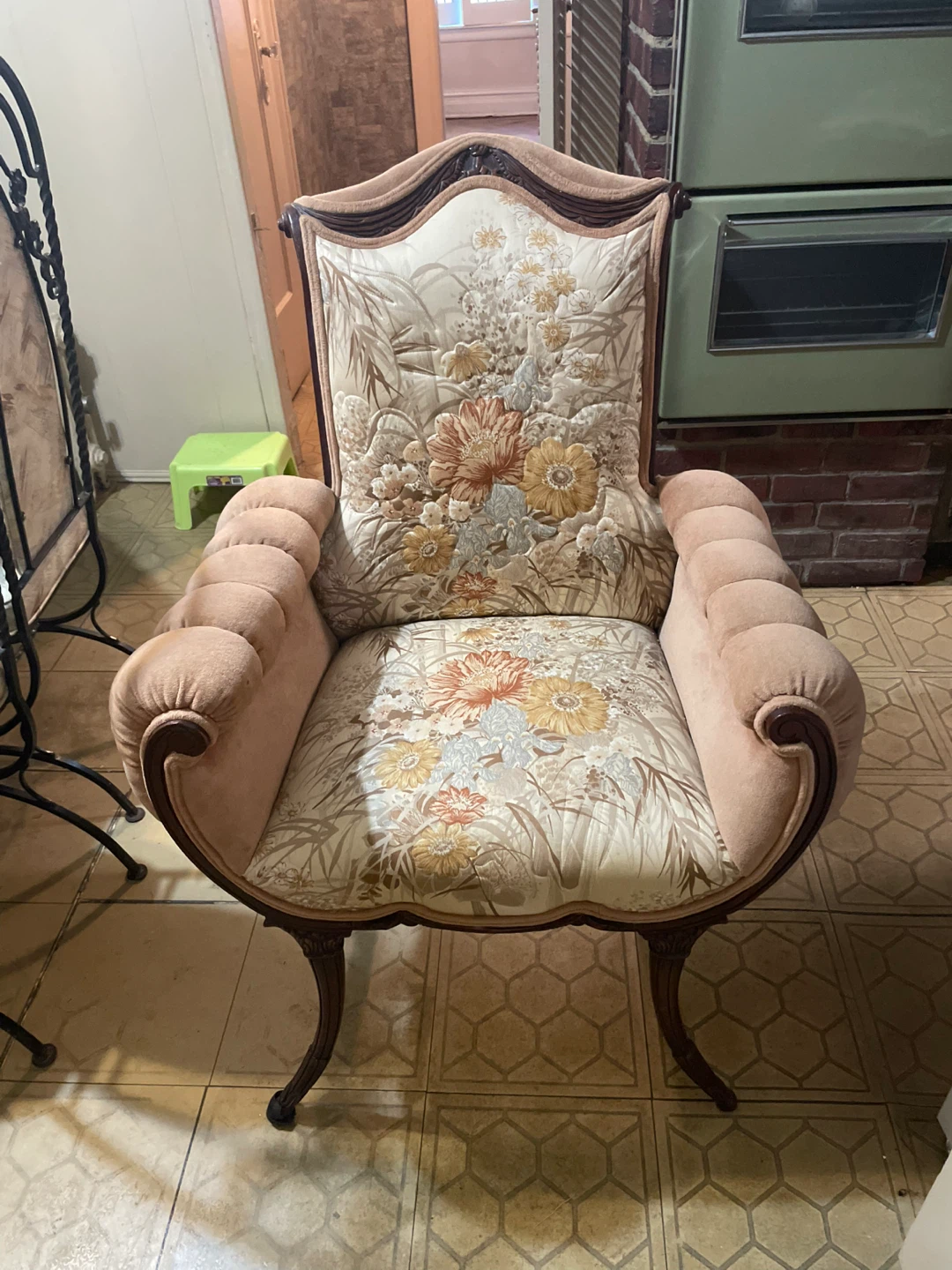 Floral Upholstered Armchair
