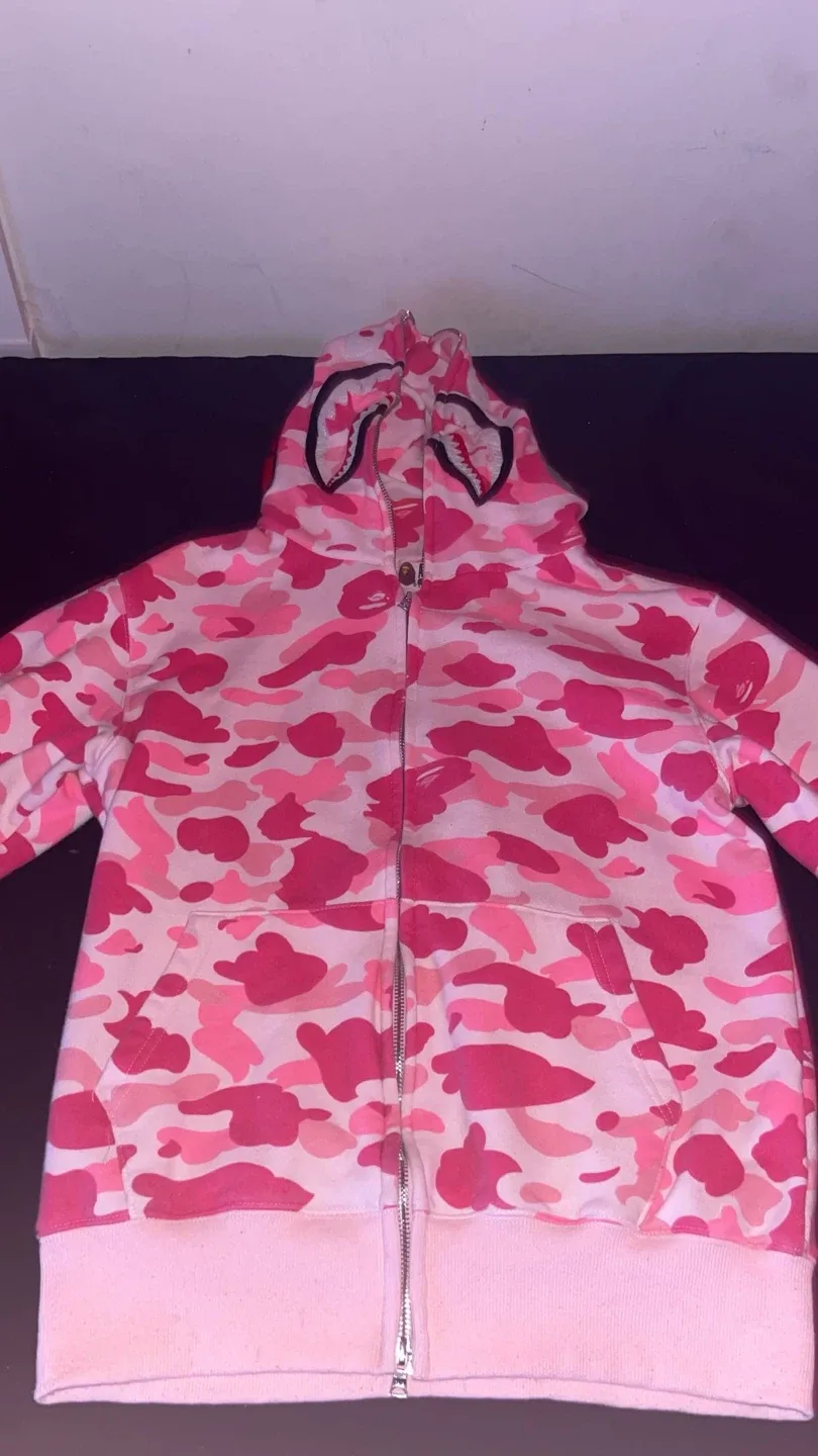 A Bathing Ape Pink Camo Hoodie Size L
