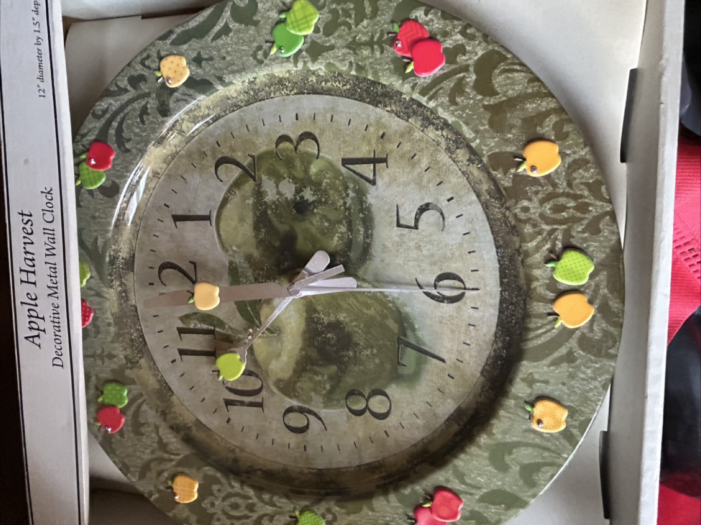 Apple Harvest Decorative Metal Wall Clock