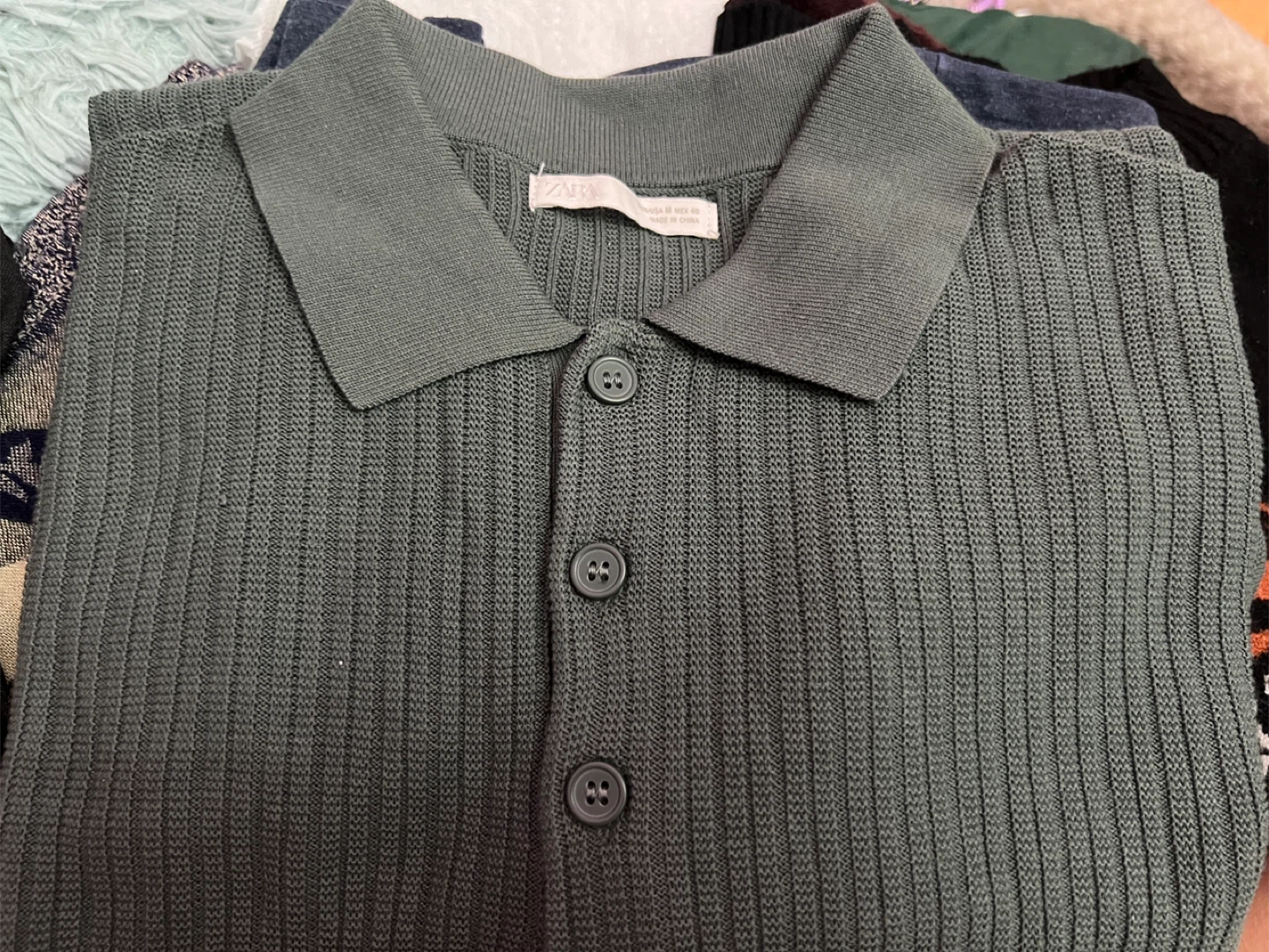 Zara Knit Polo Shirt - Size M - photo 2