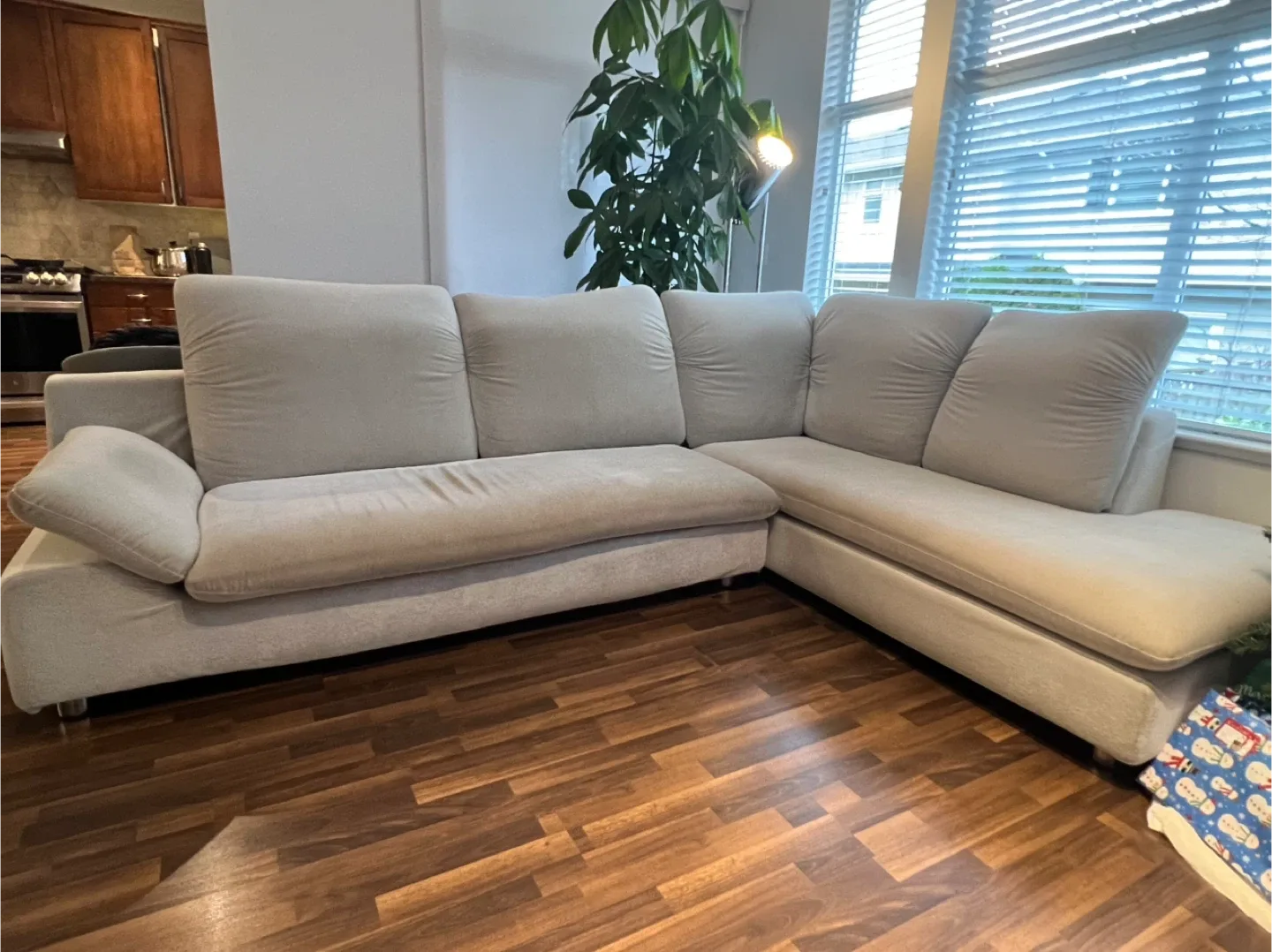 Light Gray Fabric Sectional Sofa