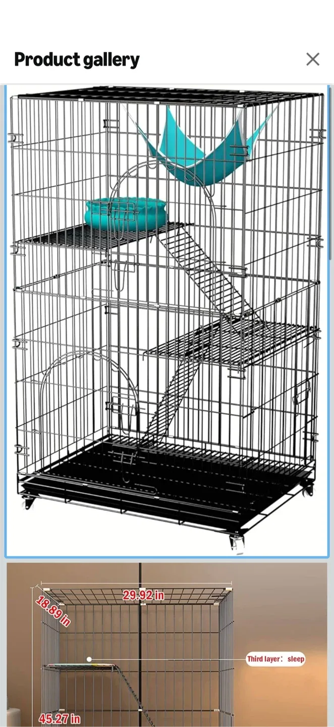 Large Cat Cage with Hammock & Levels