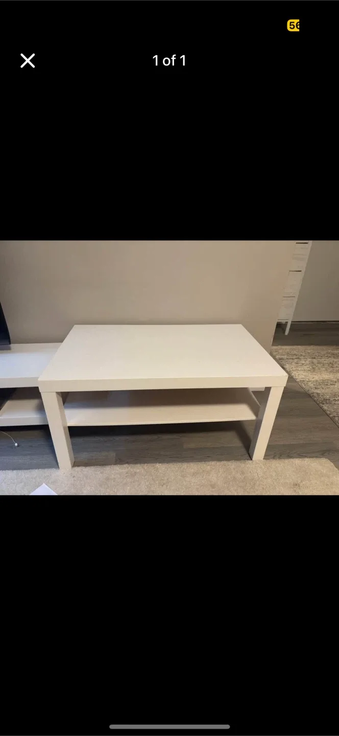 White Coffee Table with Shelf