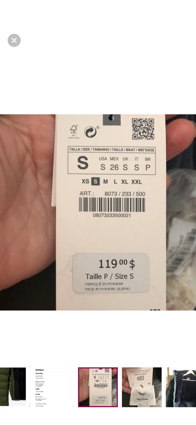 Zara Puffer Jacket with Faux Fur Hood - Size S - photo 5