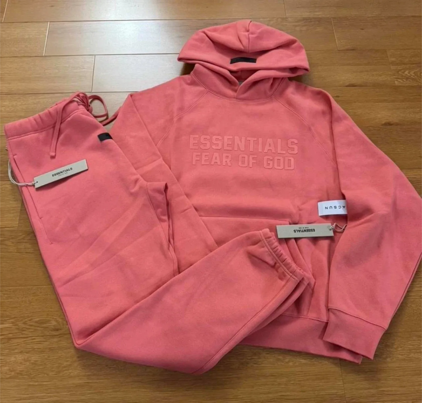 Essentials Fear Of God Coral Hoodie & Sweatpants Set