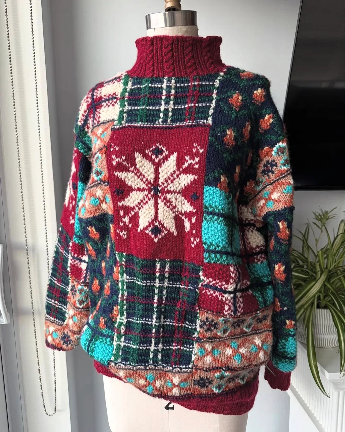 Vintage Knit Christmas Sweater size medium