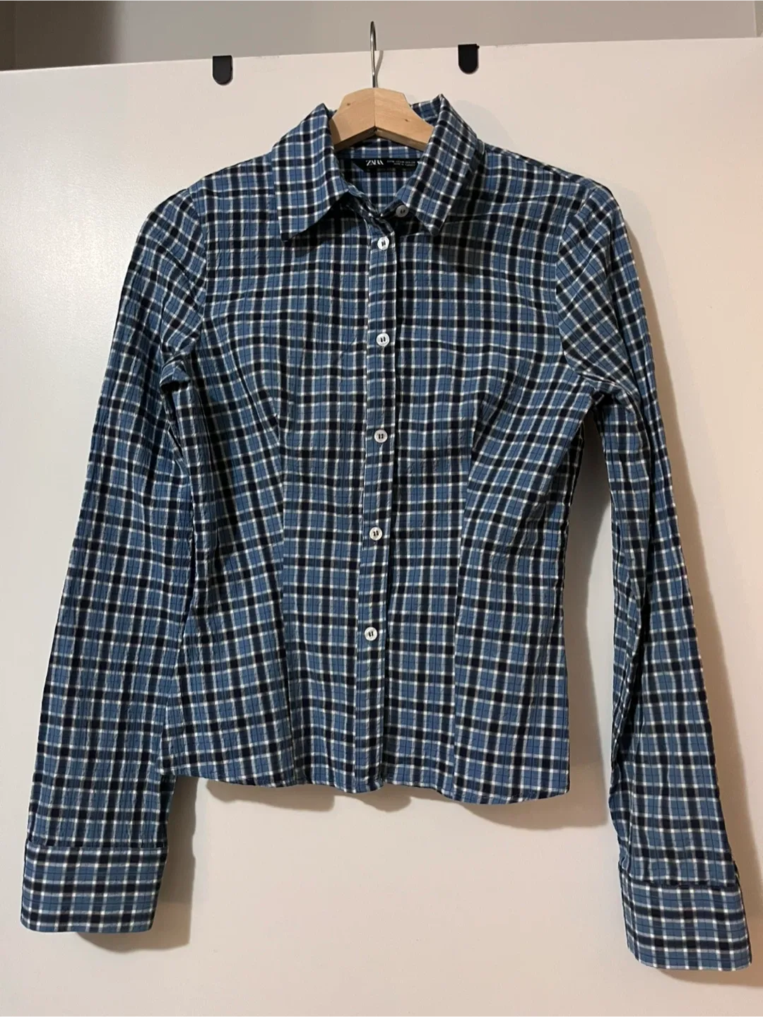 Zara Fitted Plaid Shirt - Size US M