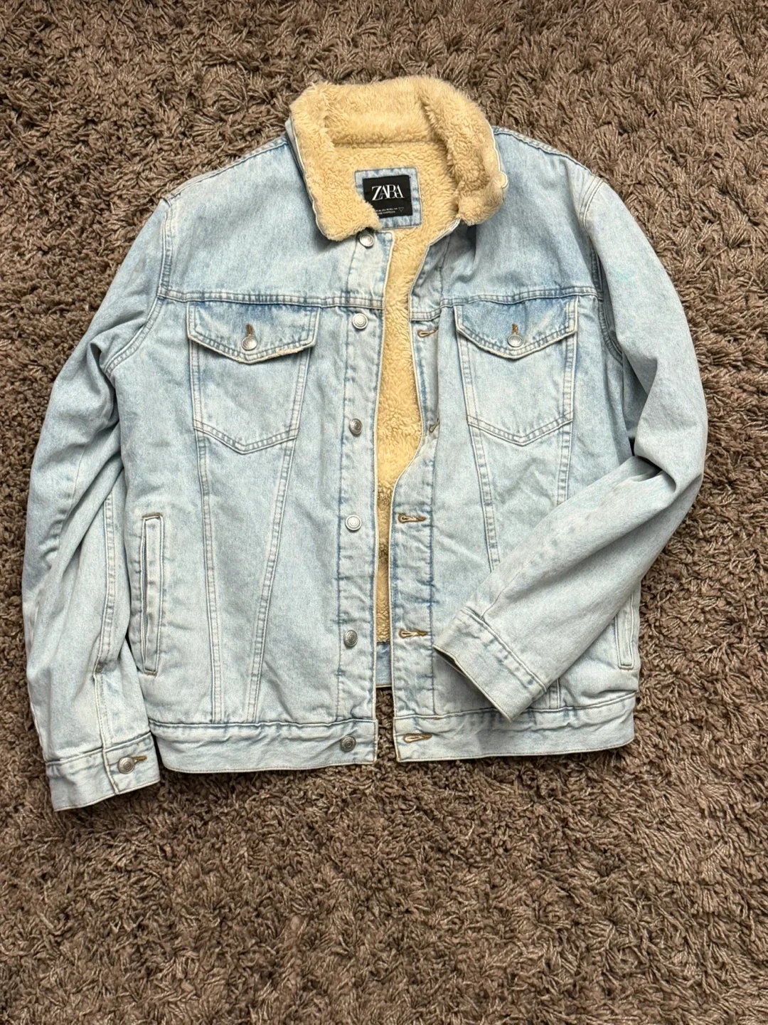 Zara Denim Jacket with Sherpa