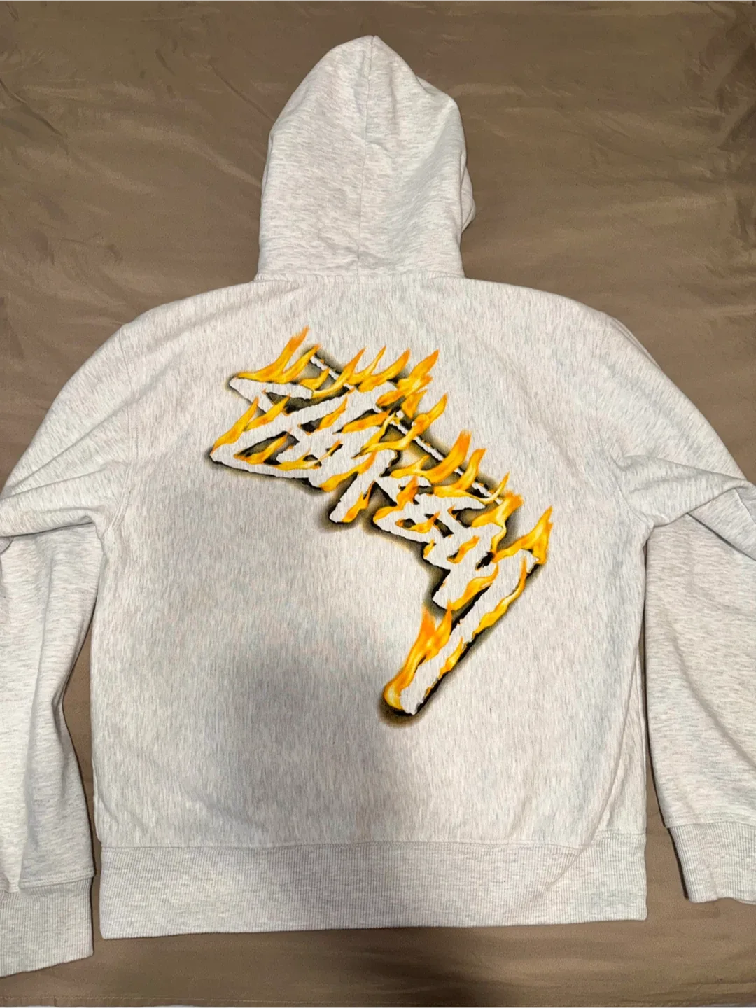 Stussy Burning logo Full zip Hoodie XL