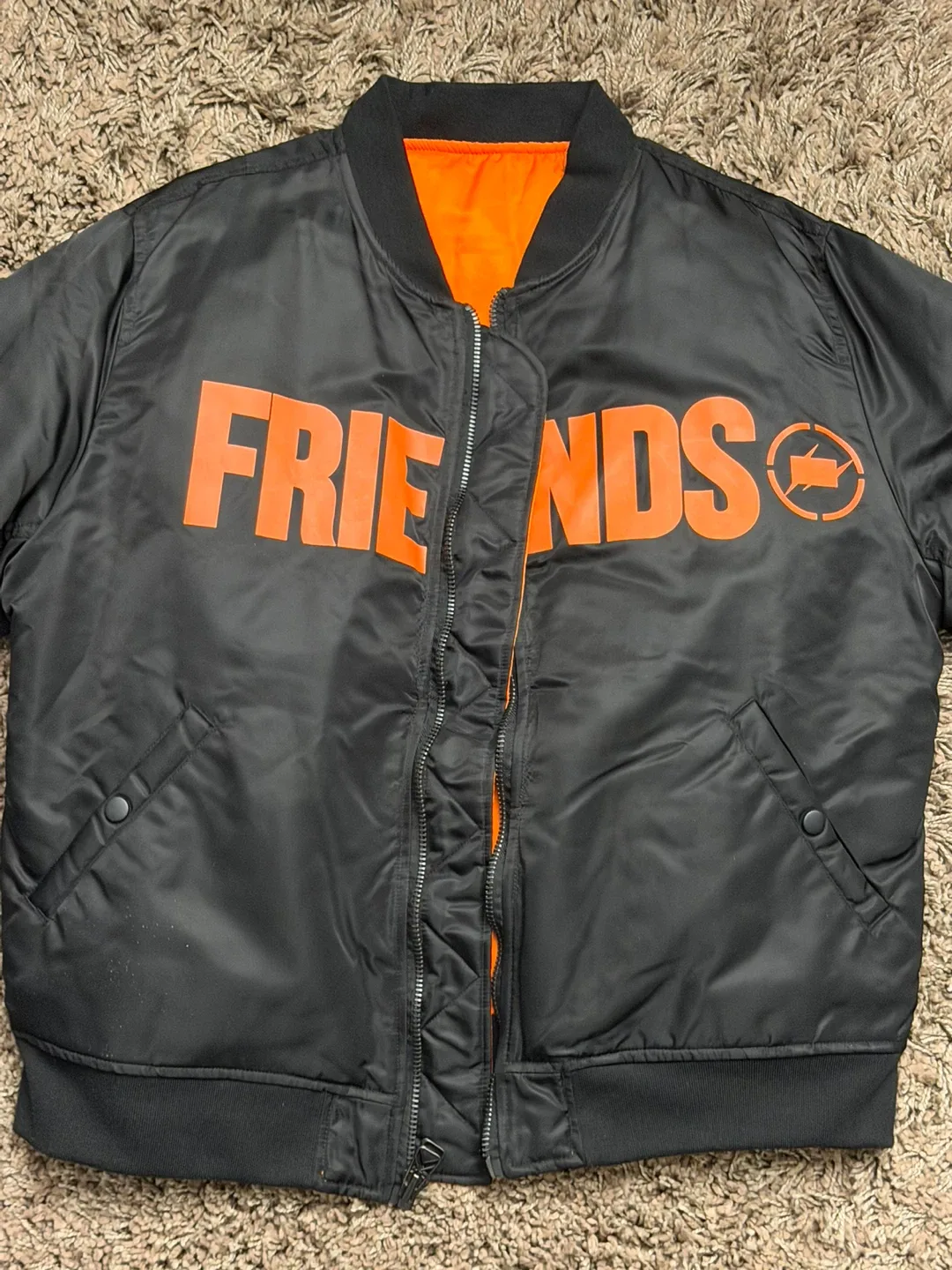 Vlone Friends Black Bomber Jacket